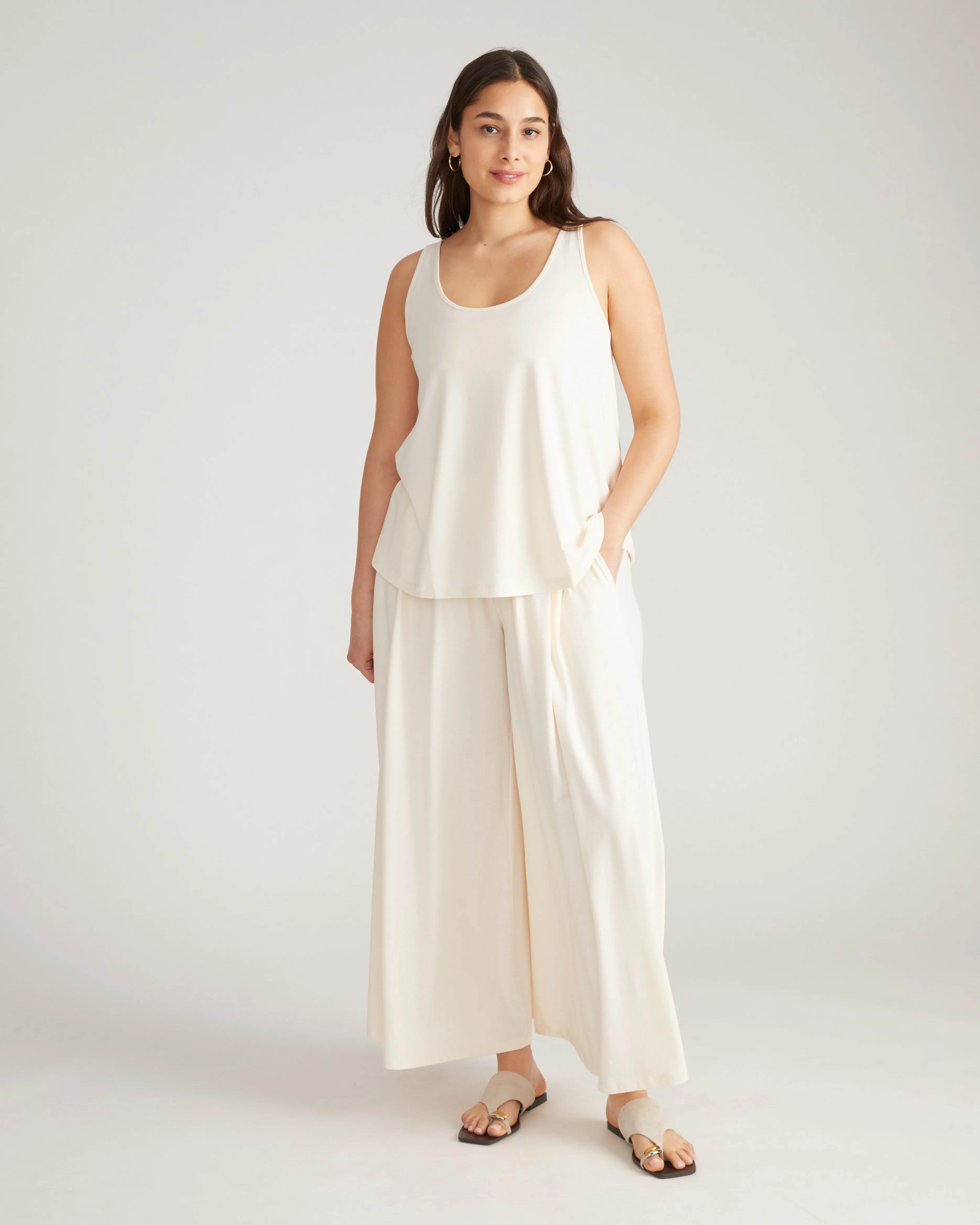 Isadora Wide Leg Lounge Pants - Porcelain sold by Universal Standard