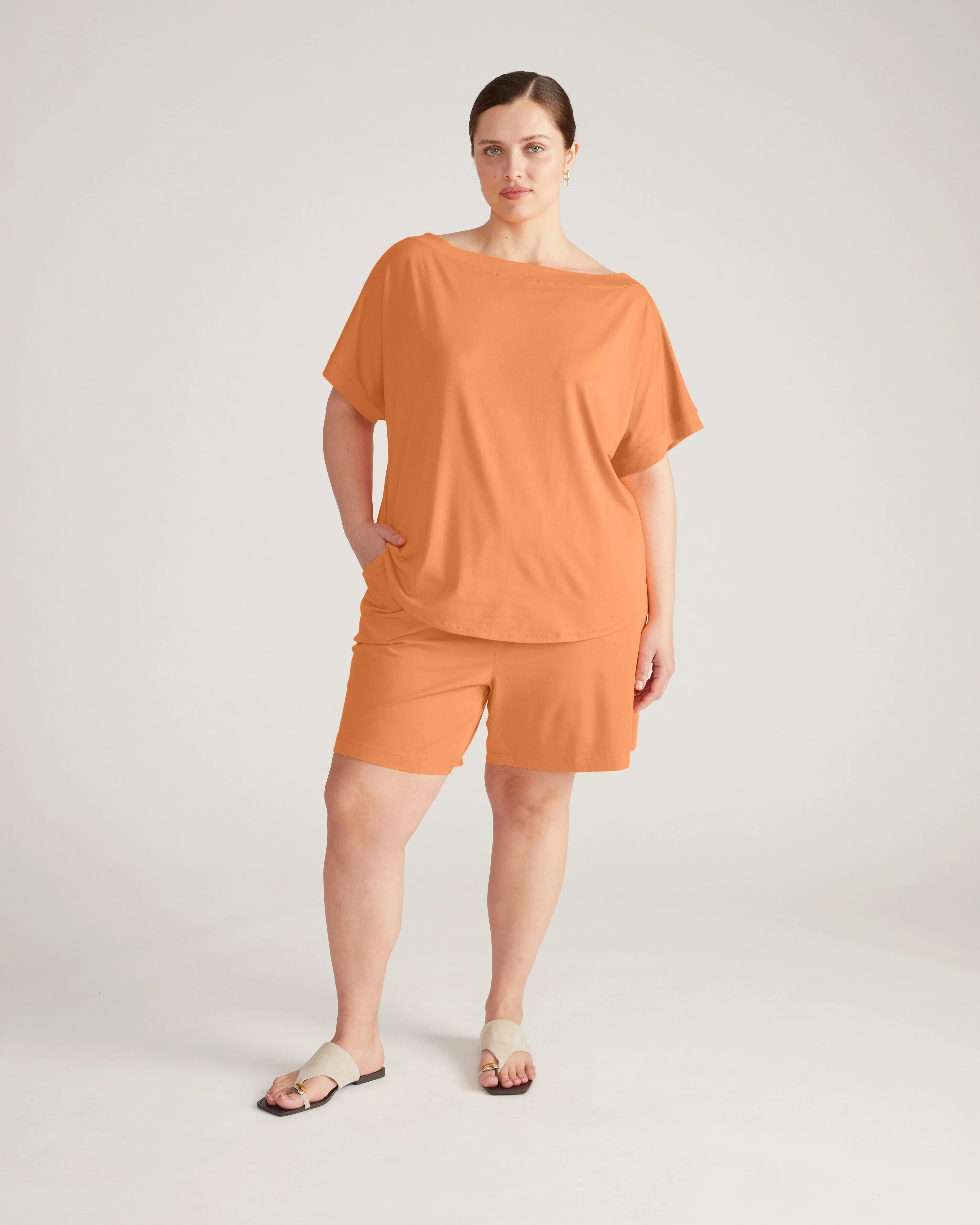 UltimateS Dolci Short Sleeve Top - Melon sold by Universal Standard