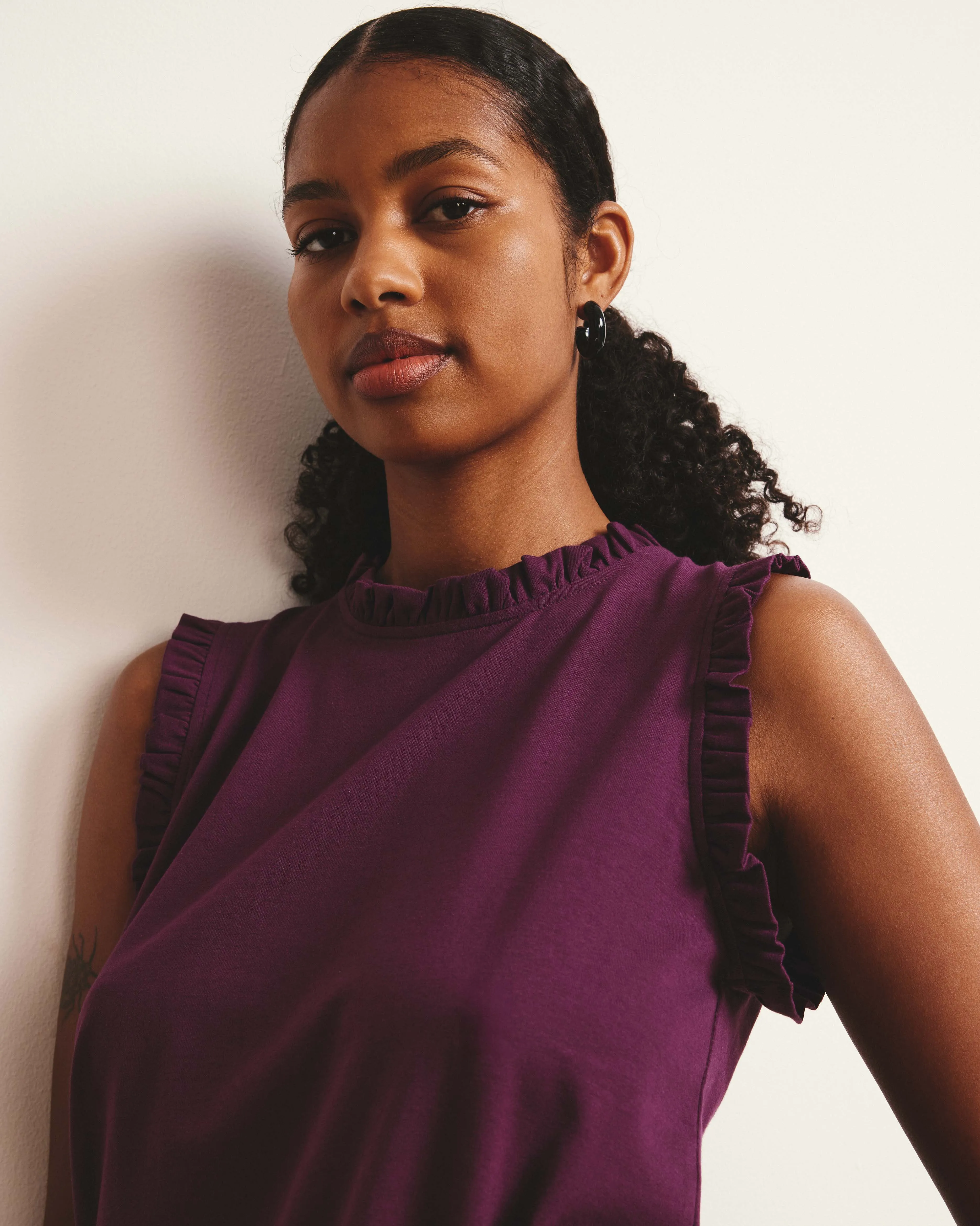 Tabitha Frill Top - Gamay sold by Universal Standard