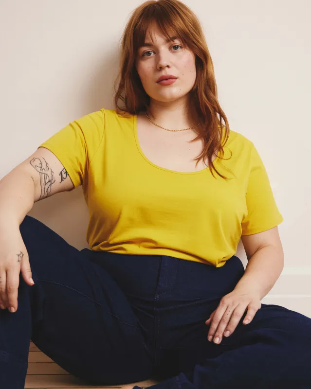 Scoop Neck Tee - Yellow sold by Universal Standard
