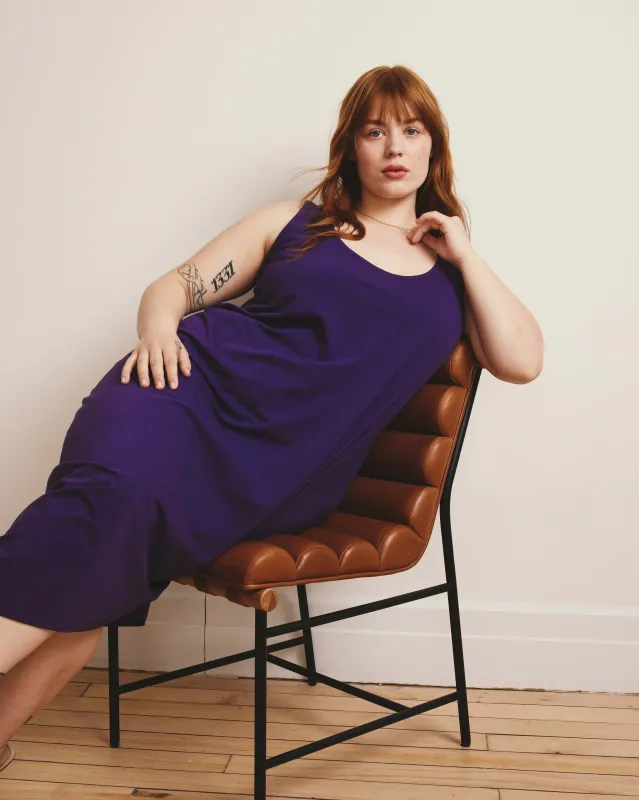 Iconic Geneva Tank Dress - Deep Purple sold by Universal Standard