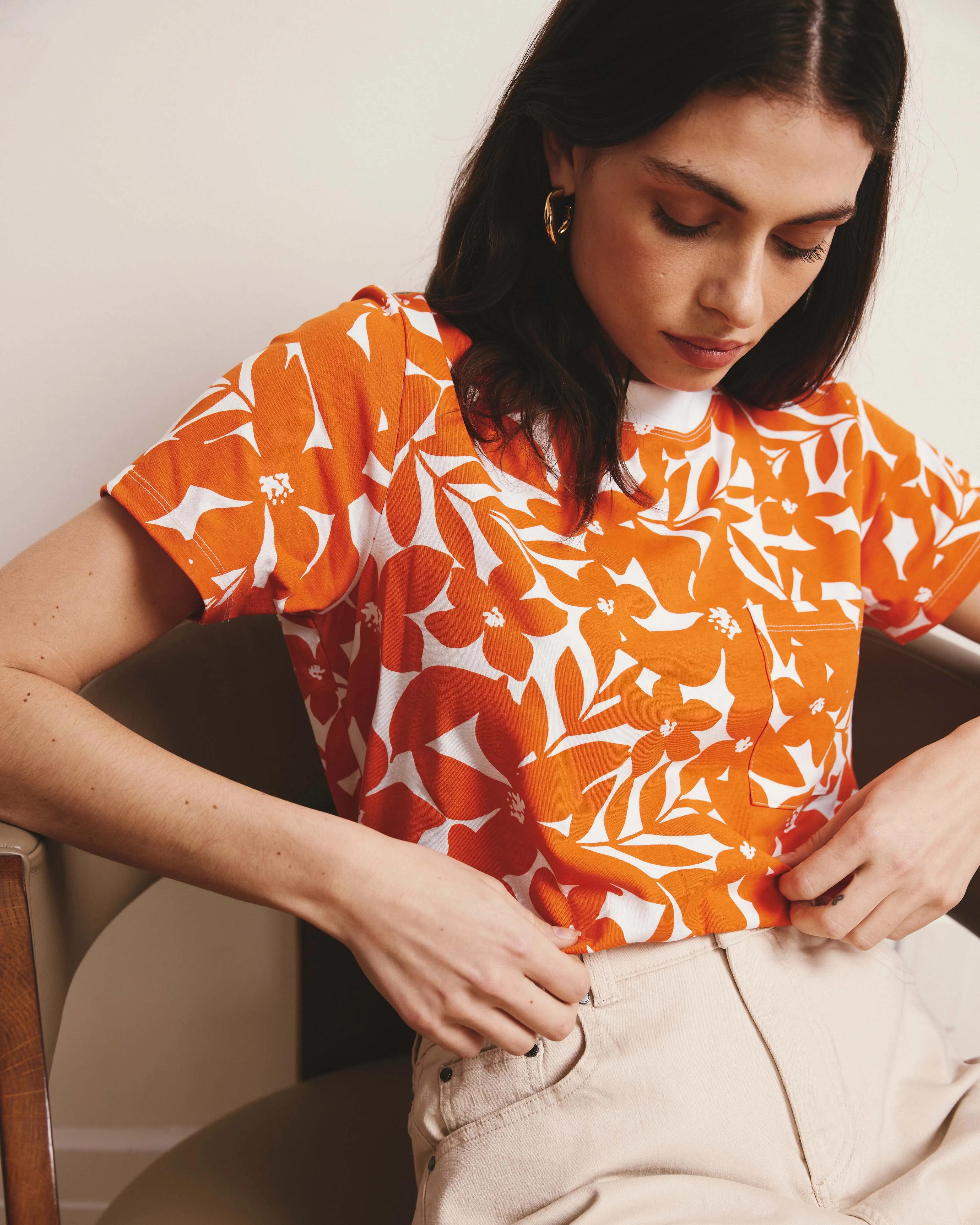Garcon Tee - Petal Palette Print in Arancia sold by Universal Standard product image thumbnail 2