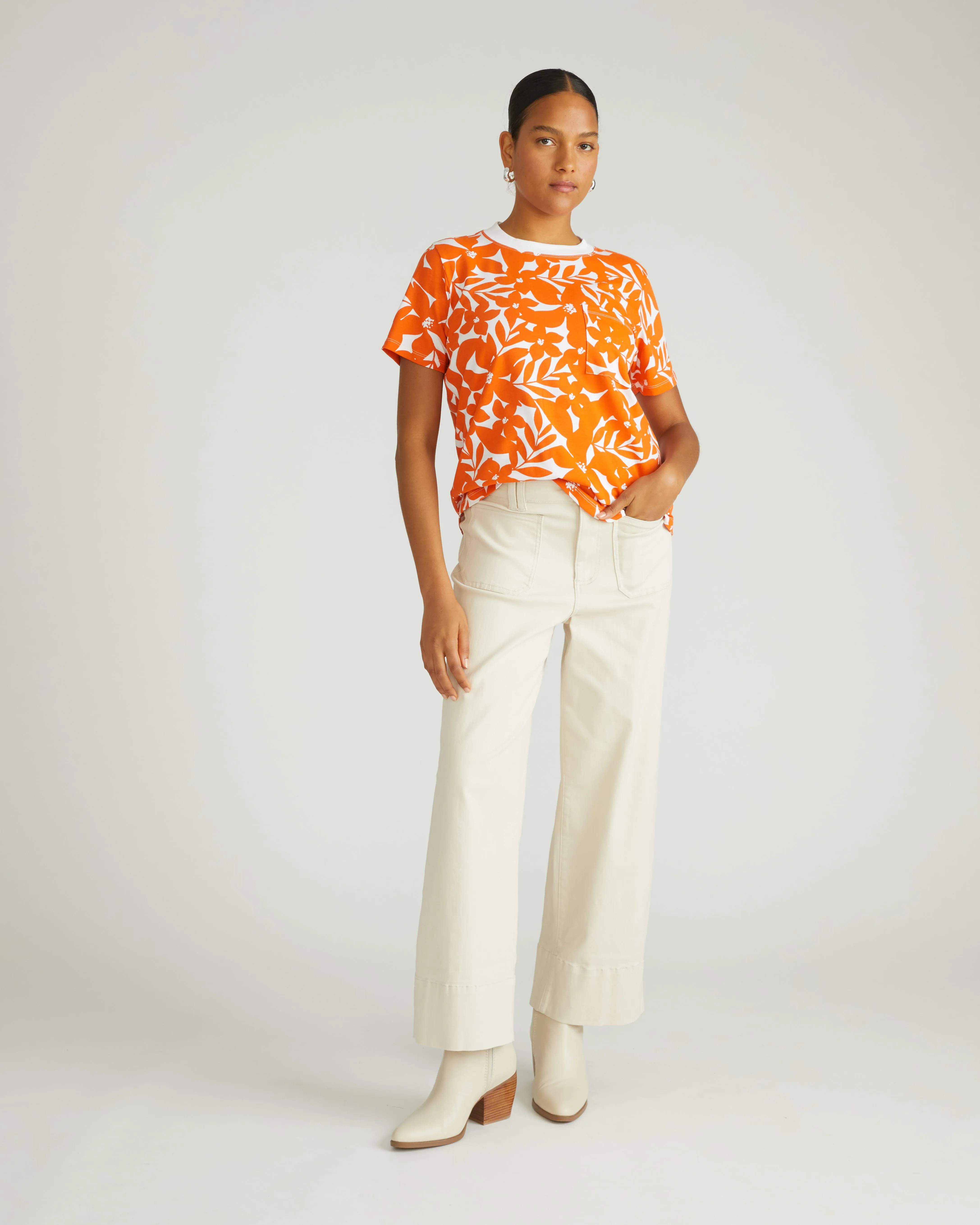 Garcon Tee - Petal Palette Print in Arancia sold by Universal Standard product image thumbnail 3