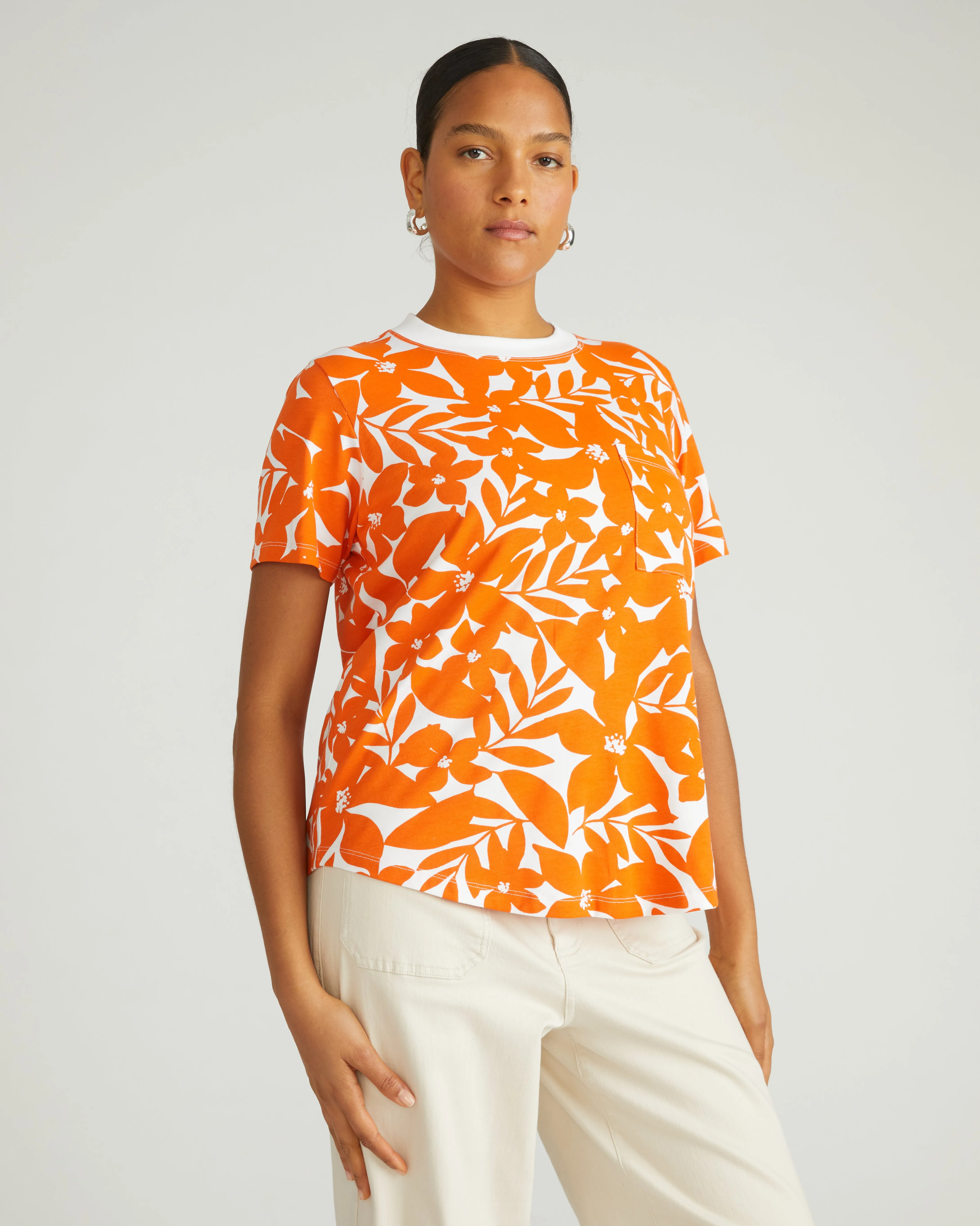 Garcon Tee - Petal Palette Print in Arancia sold by Universal Standard product image thumbnail 4