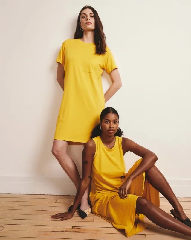 Garcon Tee Dress - Yellow sold by Universal Standard