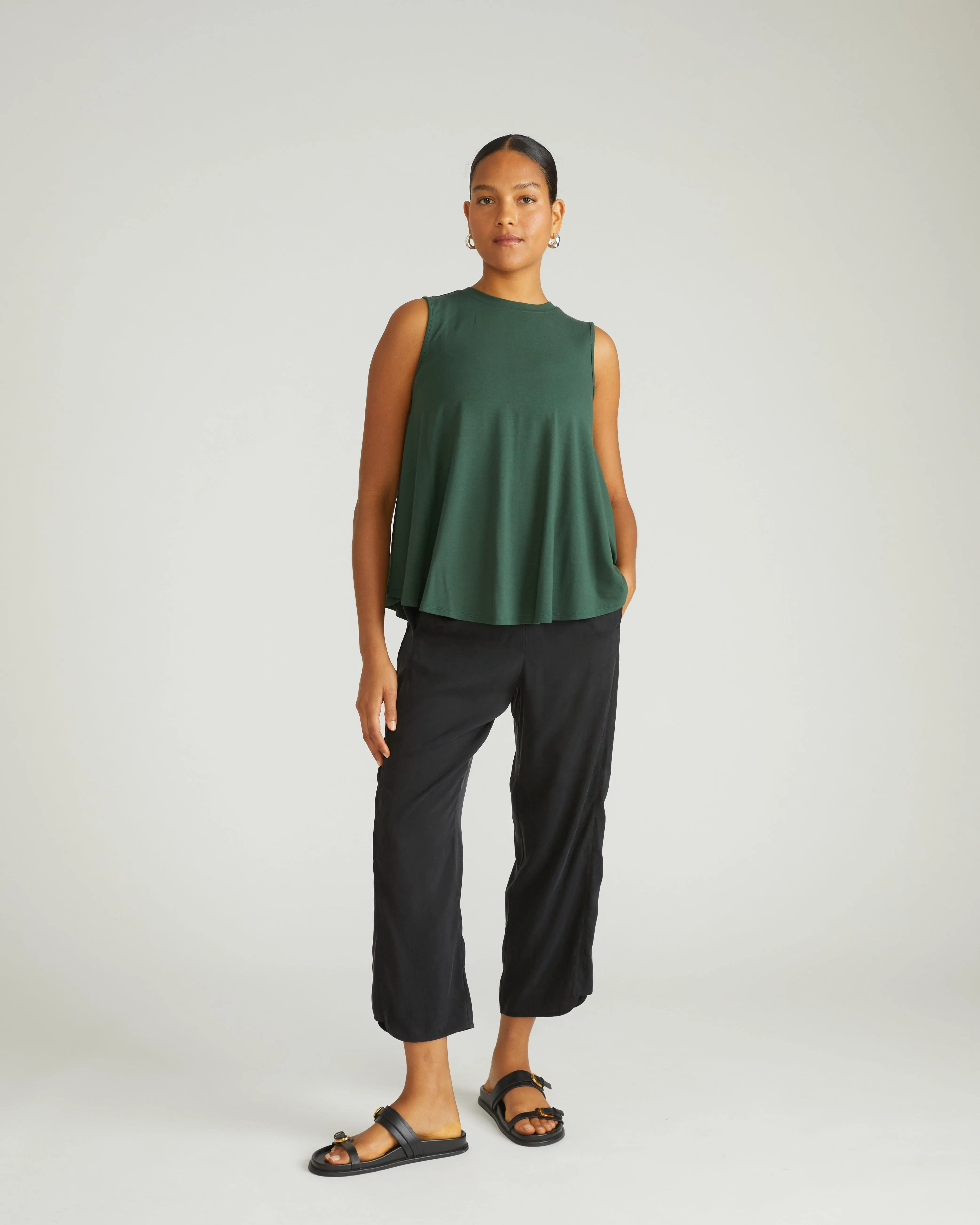 Heatwave Divine Jersey Flared Tank - Conifer sold by Universal Standard