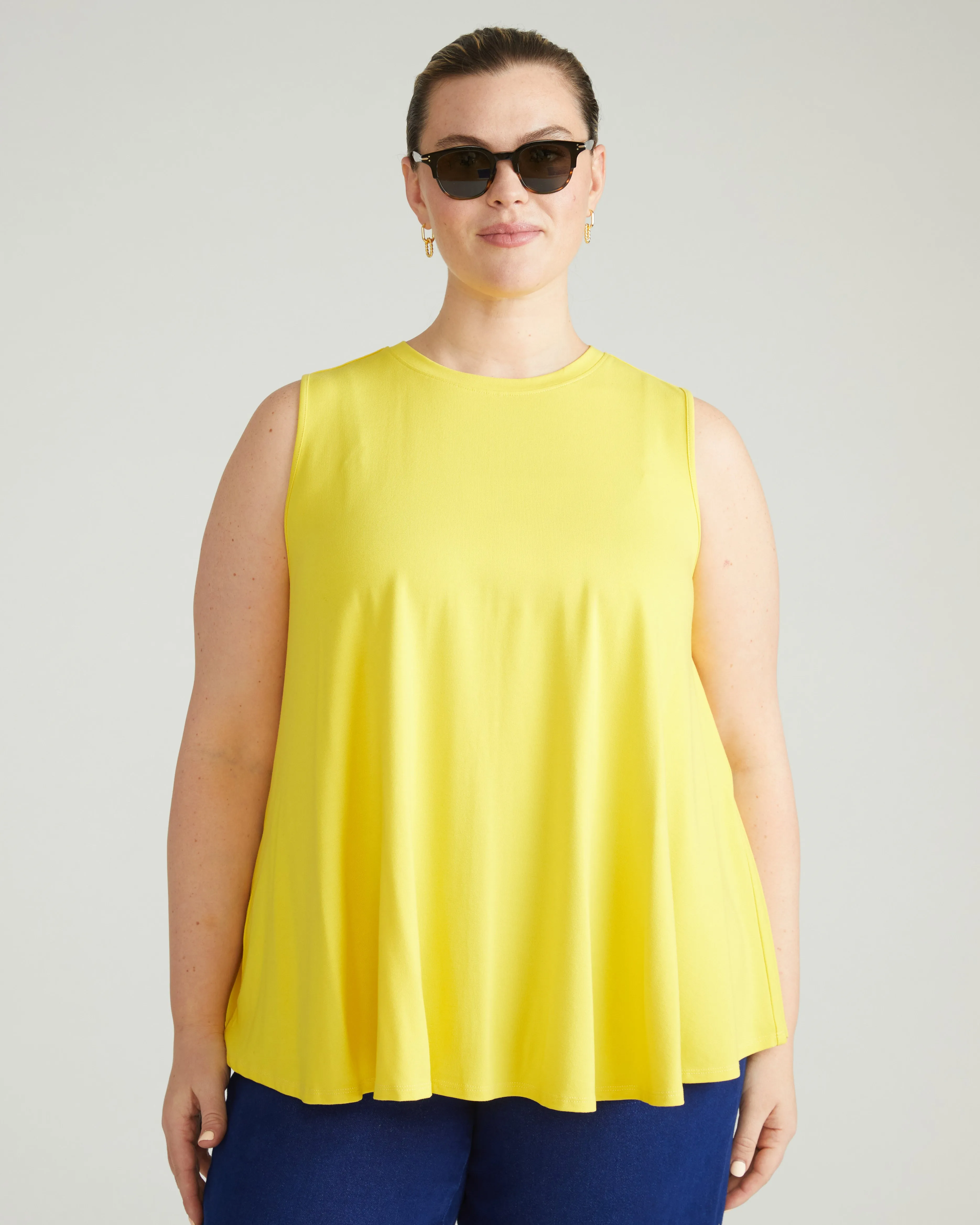 Heatwave Divine Jersey Flared Tank - Yellow sold by Universal Standard