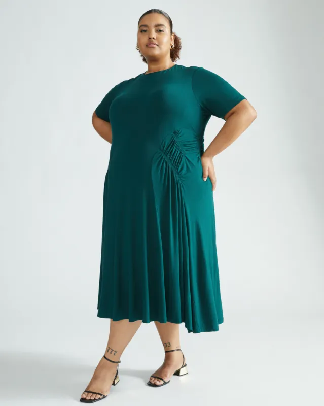 Devi Liquid Jersey Dress - Forest Green sold by Universal Standard