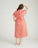 Sandy Stretch Poplin Shirtdress - Coral Reef/White Stripe sold by Universal Standard