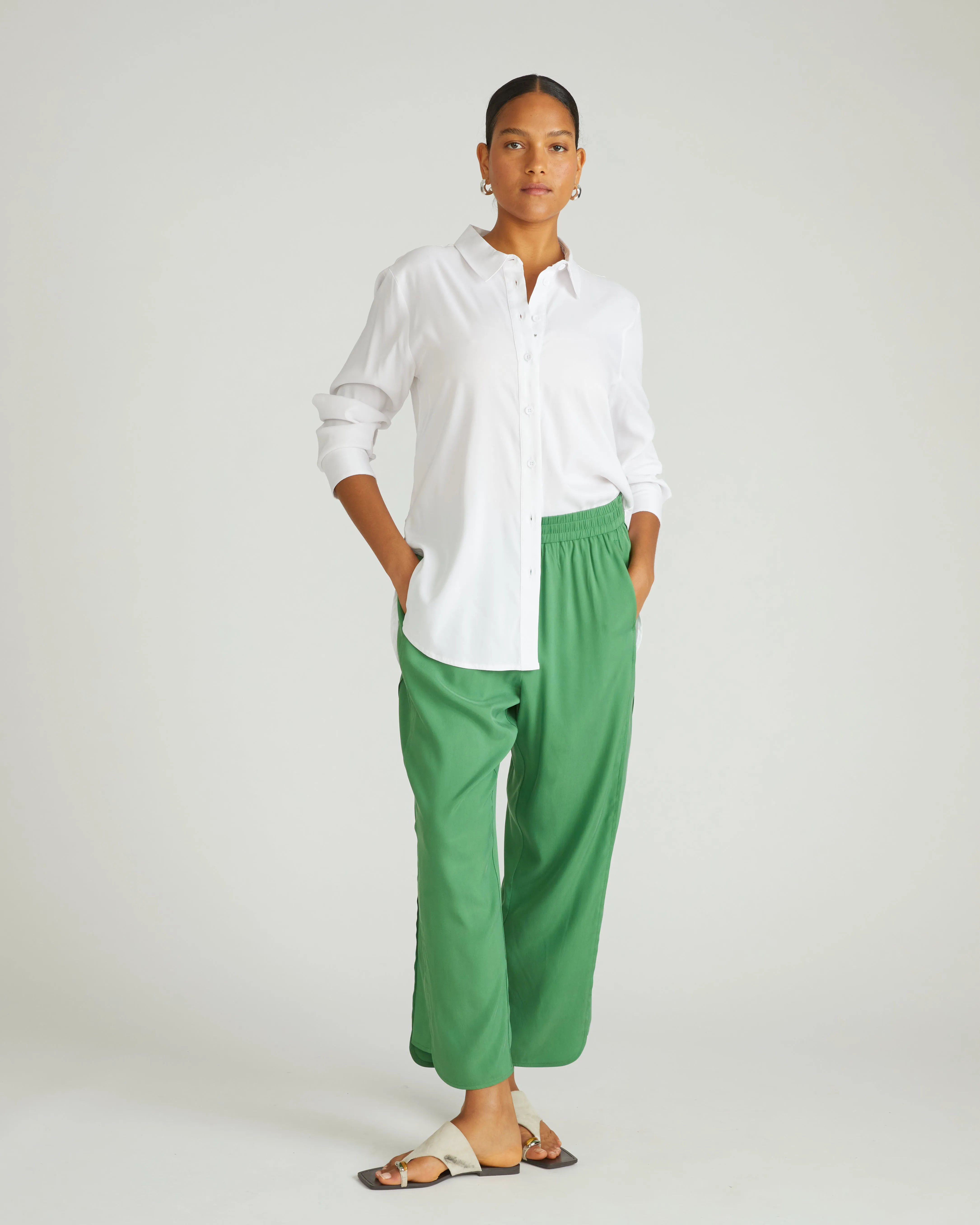 Cooling Stretch Cupro Pants - Clover sold by Universal Standard