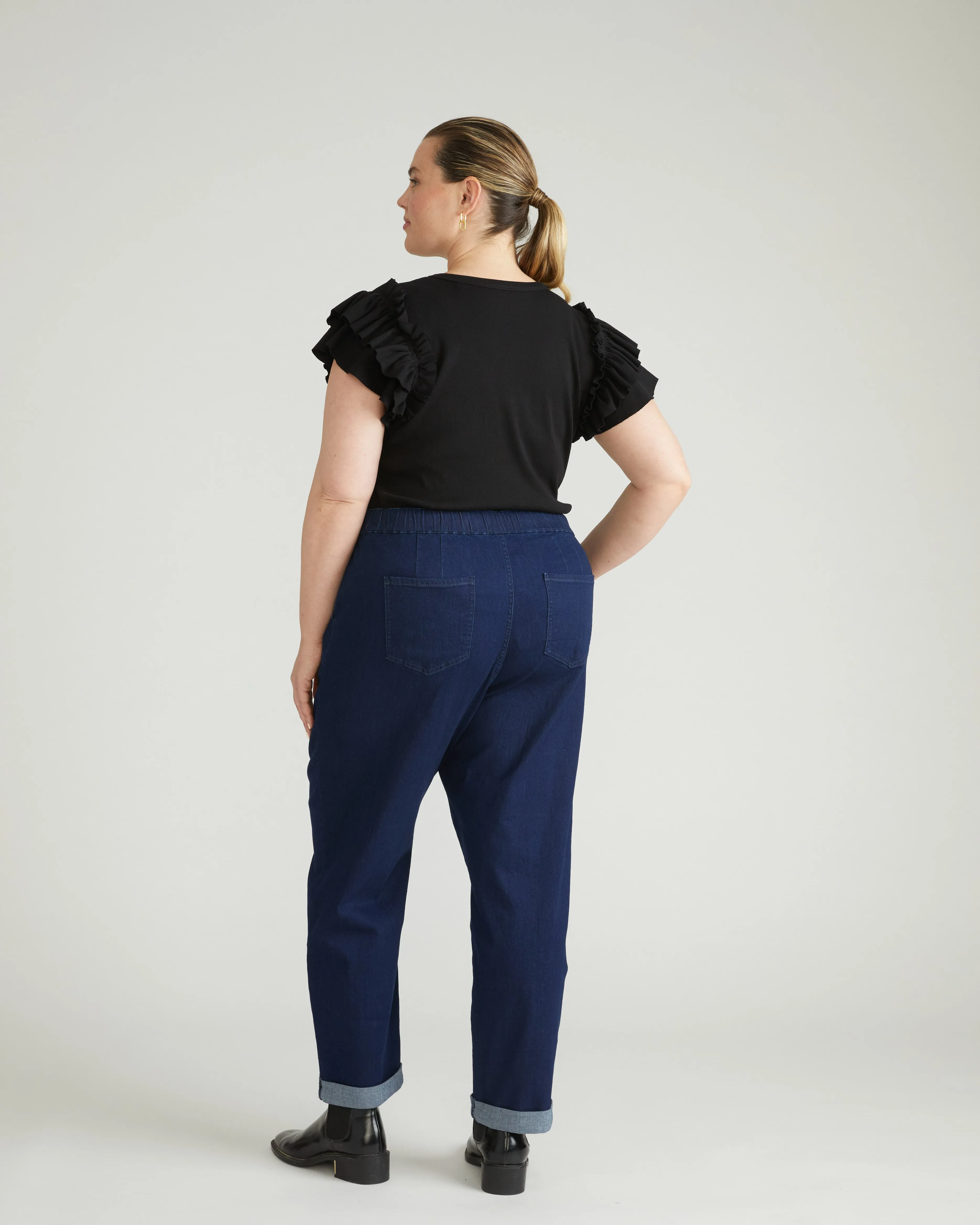 ComfortDenim Drawstring Jeans - Dark Indigo sold by Universal Standard product image thumbnail 3