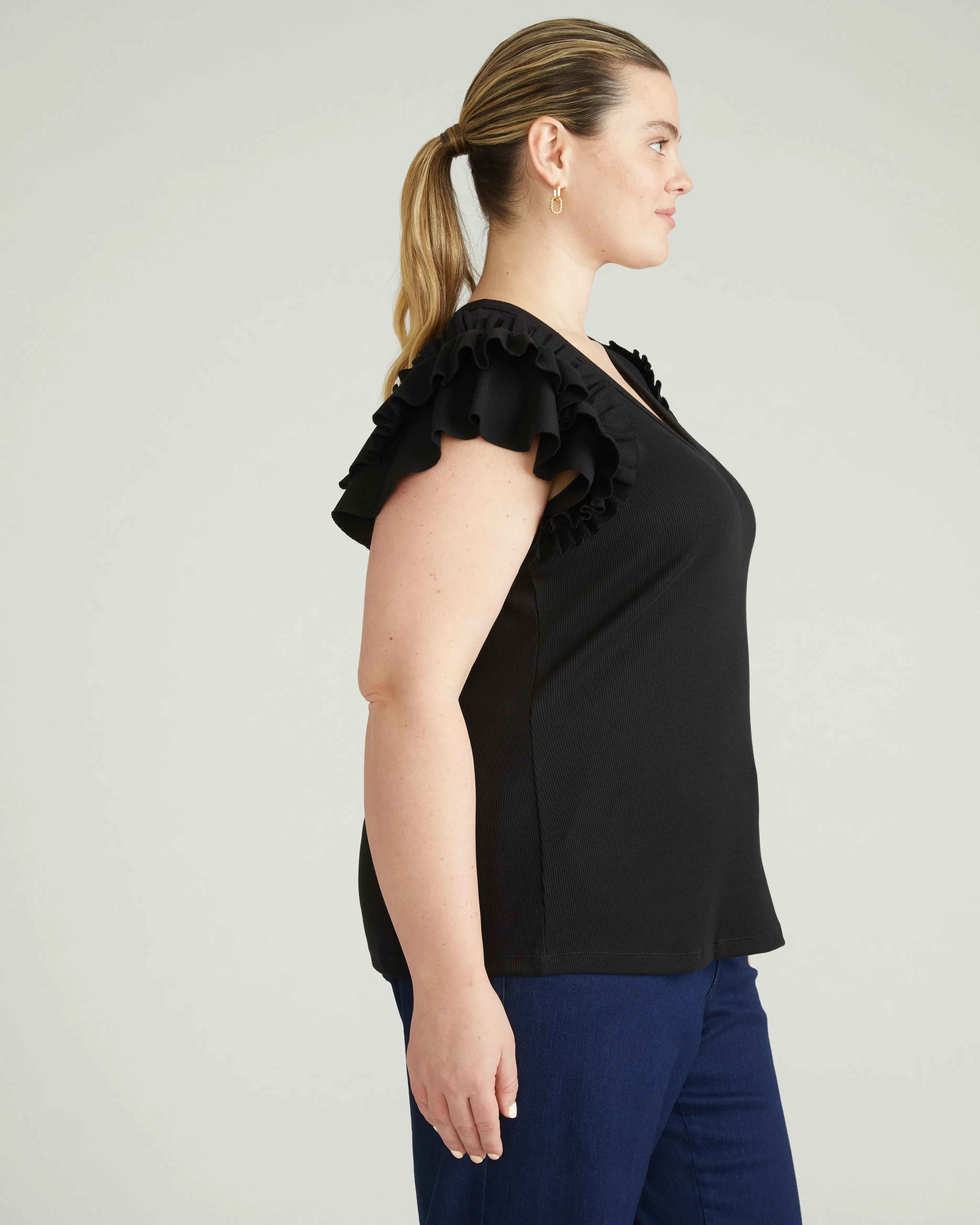 Magnolia Ribbed Top - Black sold by Universal Standard product image thumbnail 2