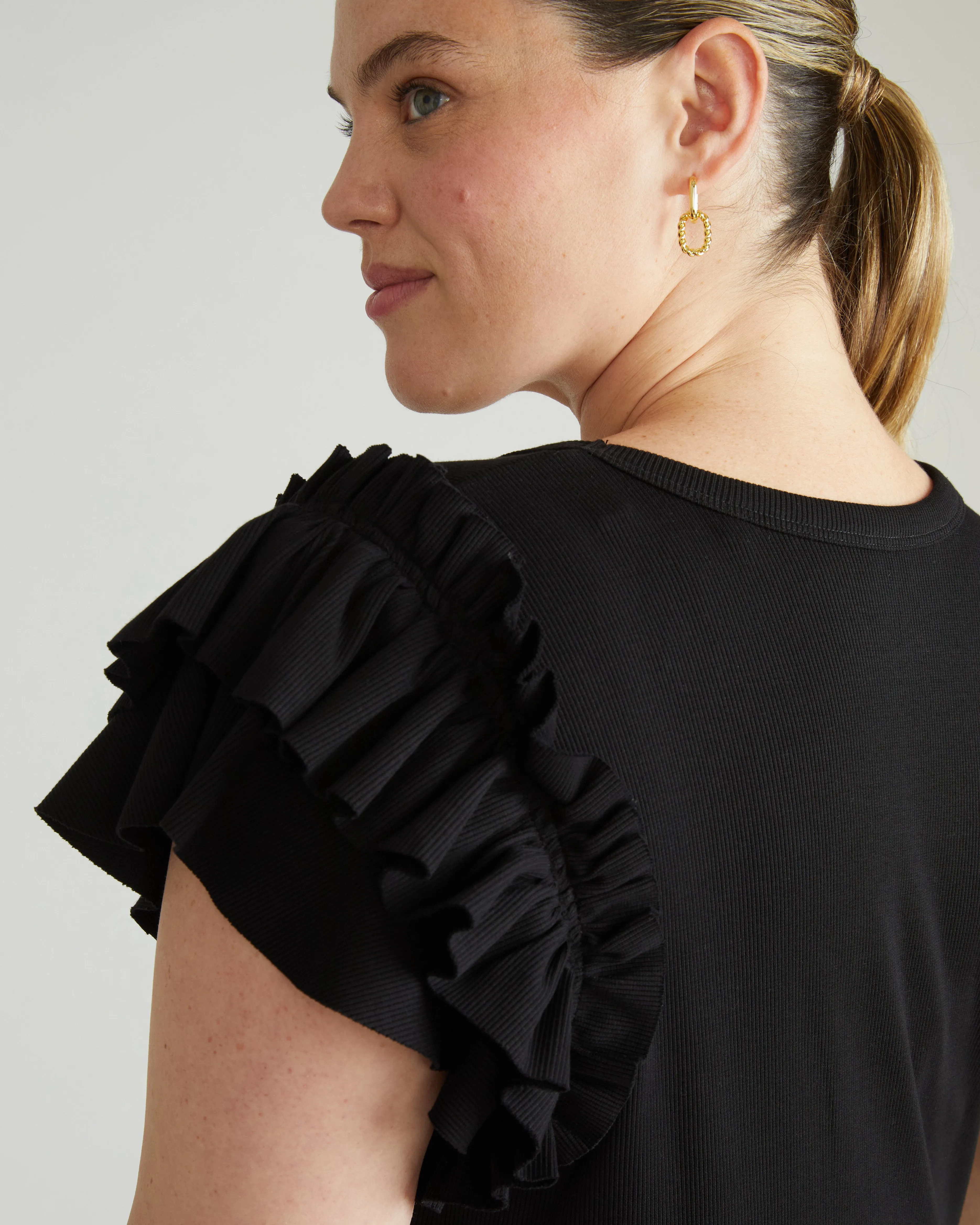 Magnolia Ribbed Top - Black sold by Universal Standard product image thumbnail 3