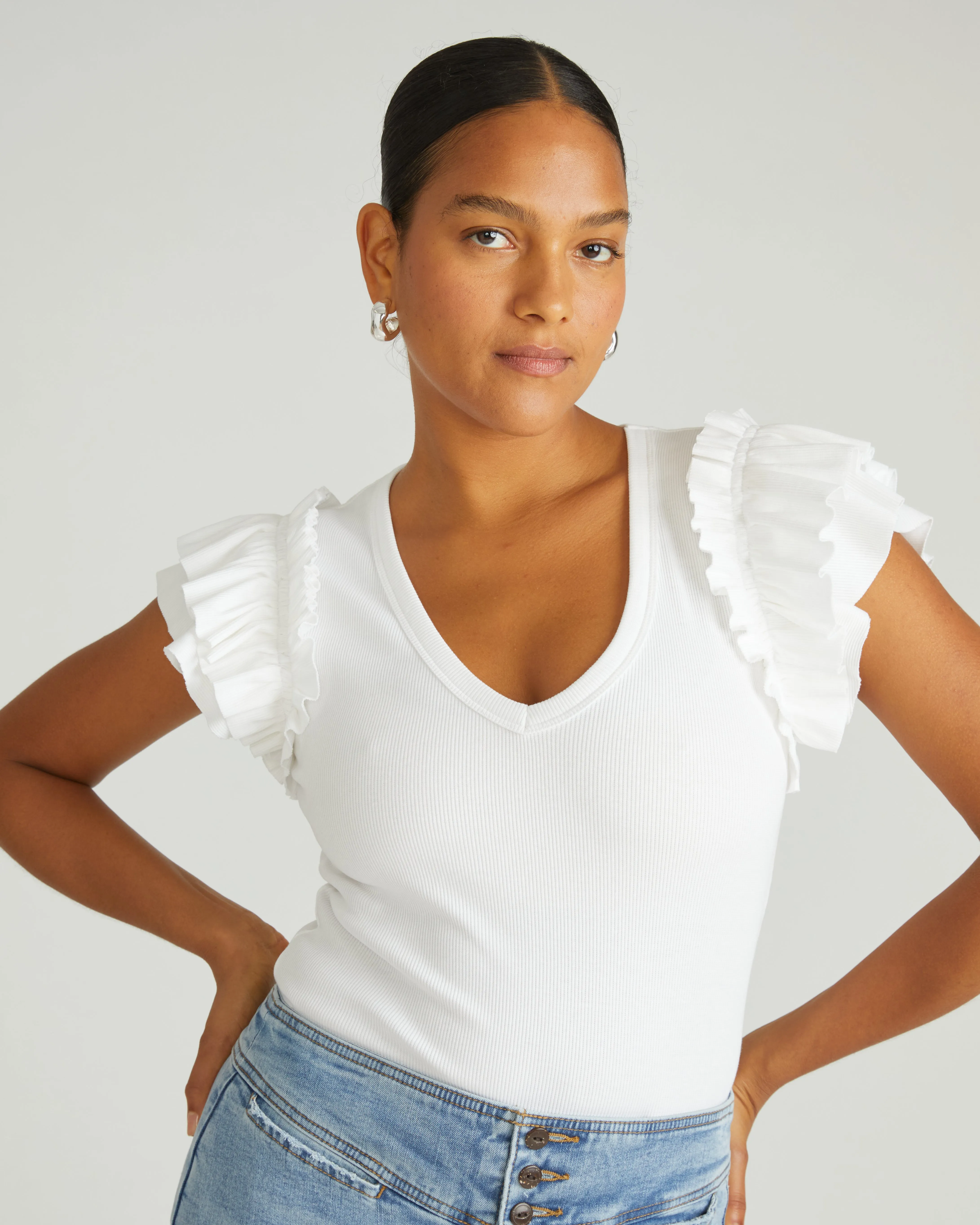 Magnolia Ribbed Top - White sold by Universal Standard product image thumbnail 2
