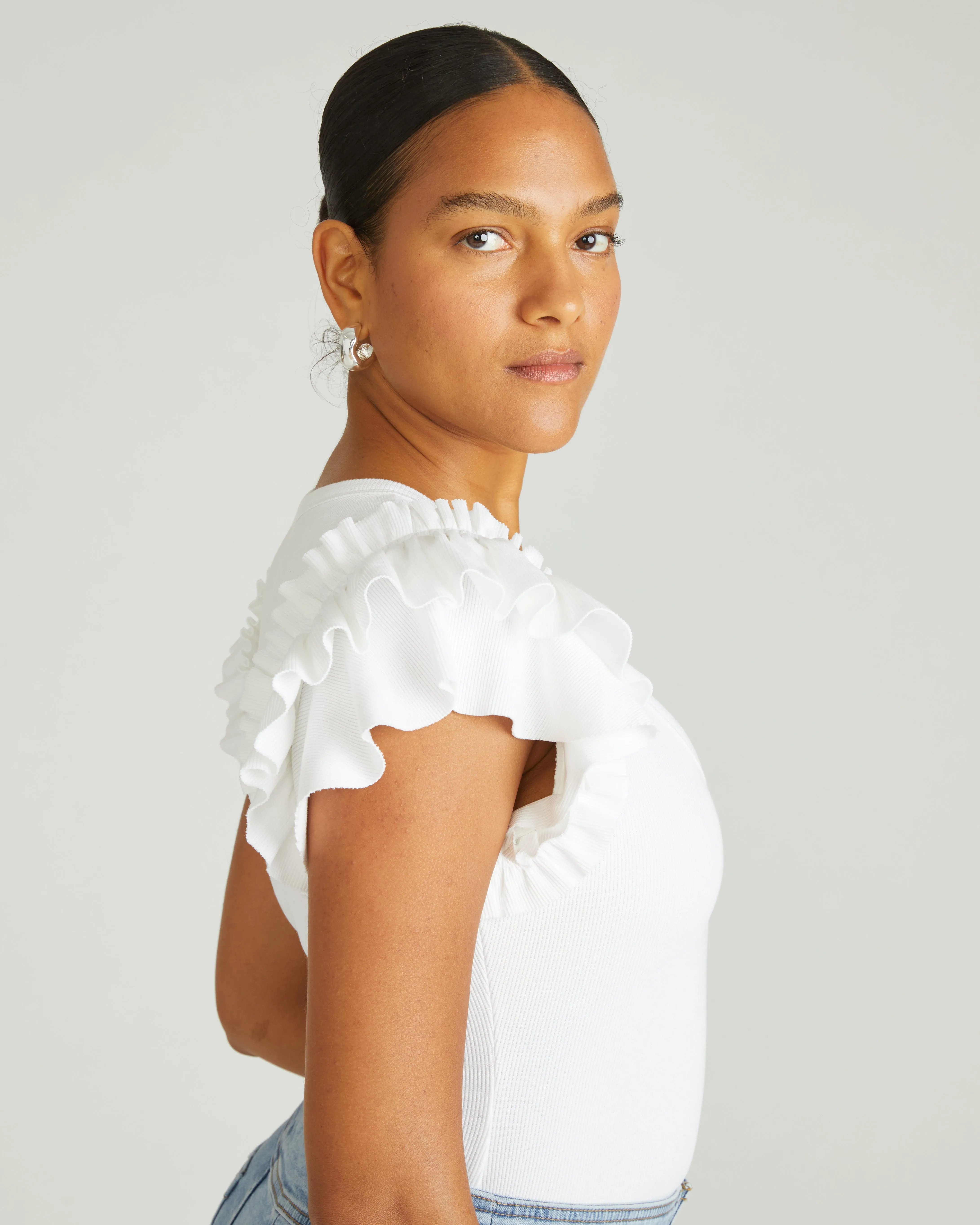 Magnolia Ribbed Top - White sold by Universal Standard product image thumbnail 3