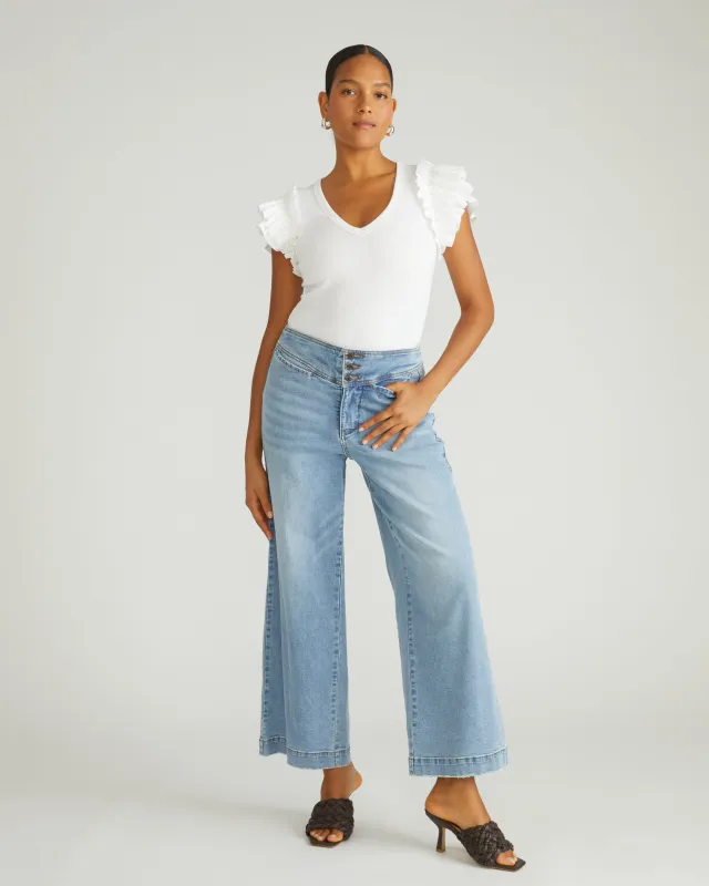 Magnolia Ribbed Top - White sold by Universal Standard