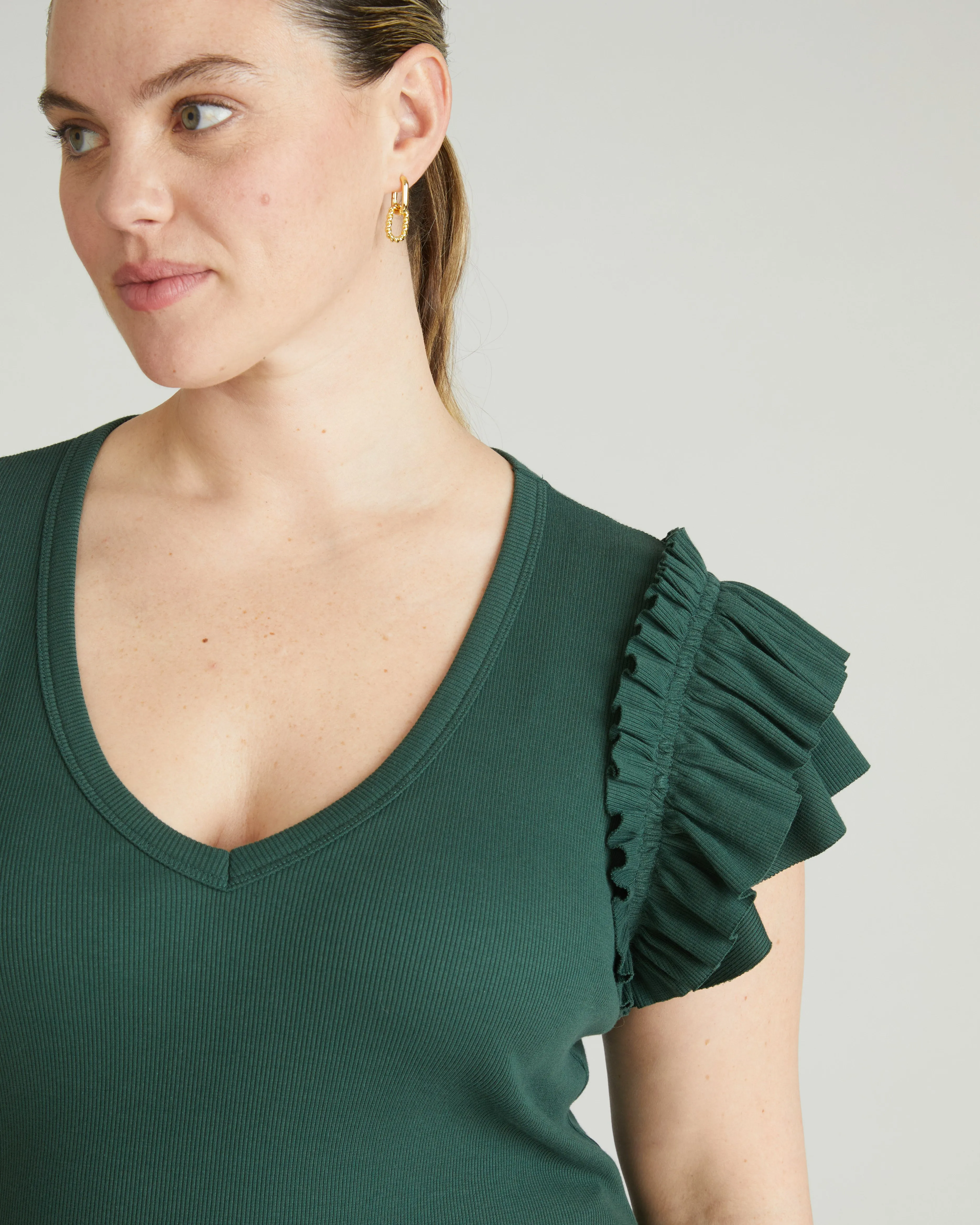 Magnolia Ribbed Top - Conifer sold by Universal Standard product image thumbnail 2