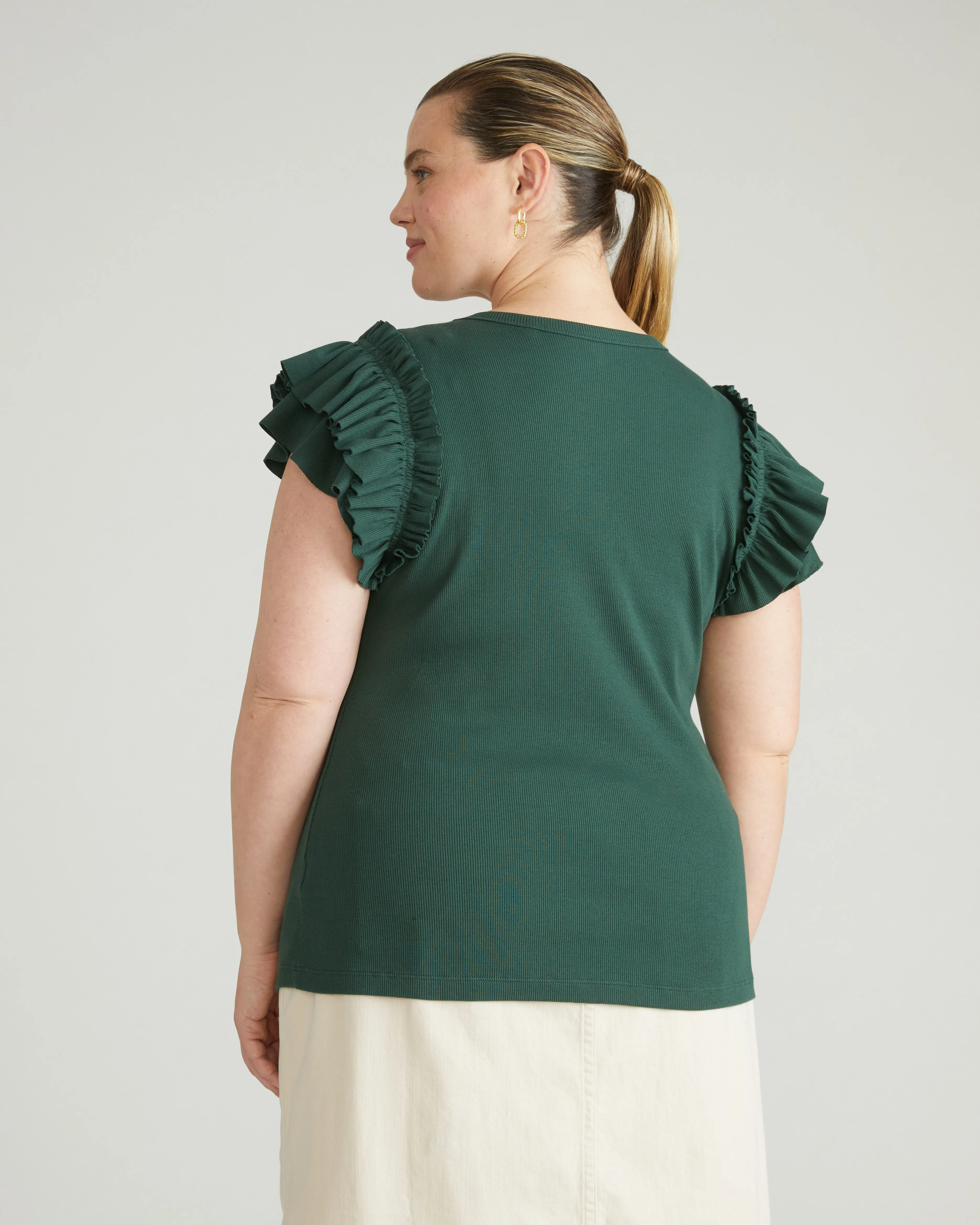 Magnolia Ribbed Top - Conifer sold by Universal Standard product image thumbnail 4