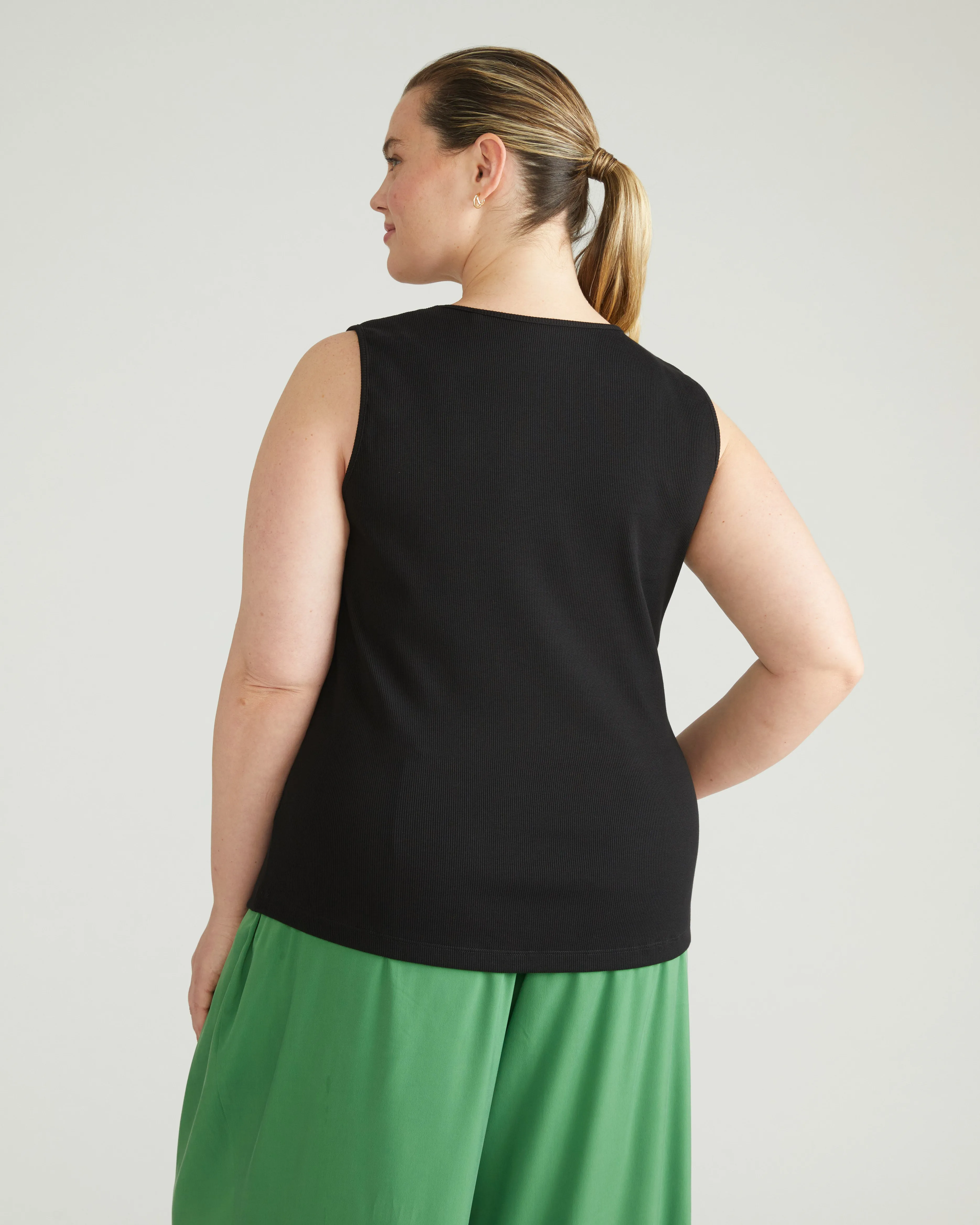 Daisy Ribbed Tank - Black sold by Universal Standard product image thumbnail 3