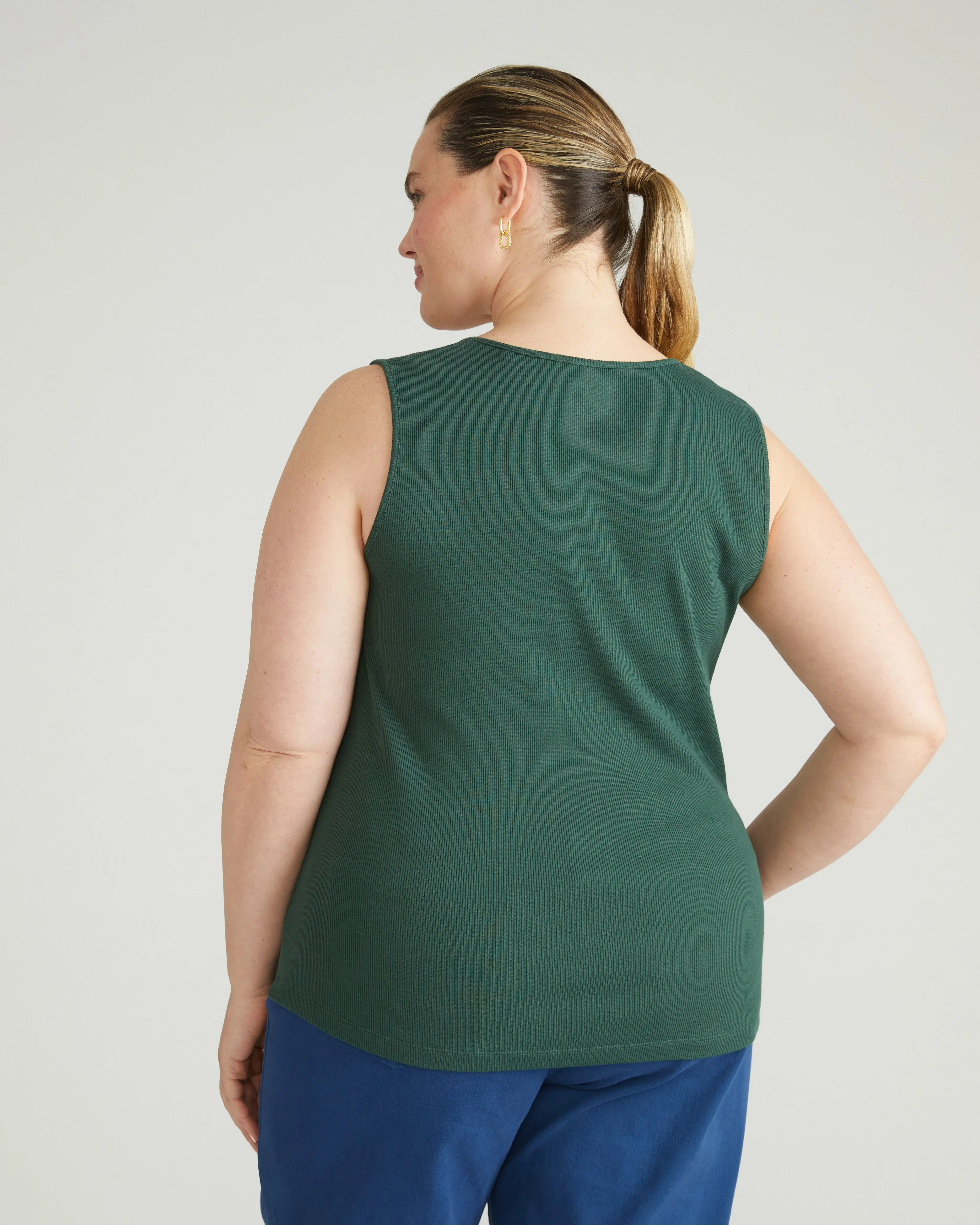 Daisy Ribbed Tank - Conifer sold by Universal Standard product image thumbnail 3