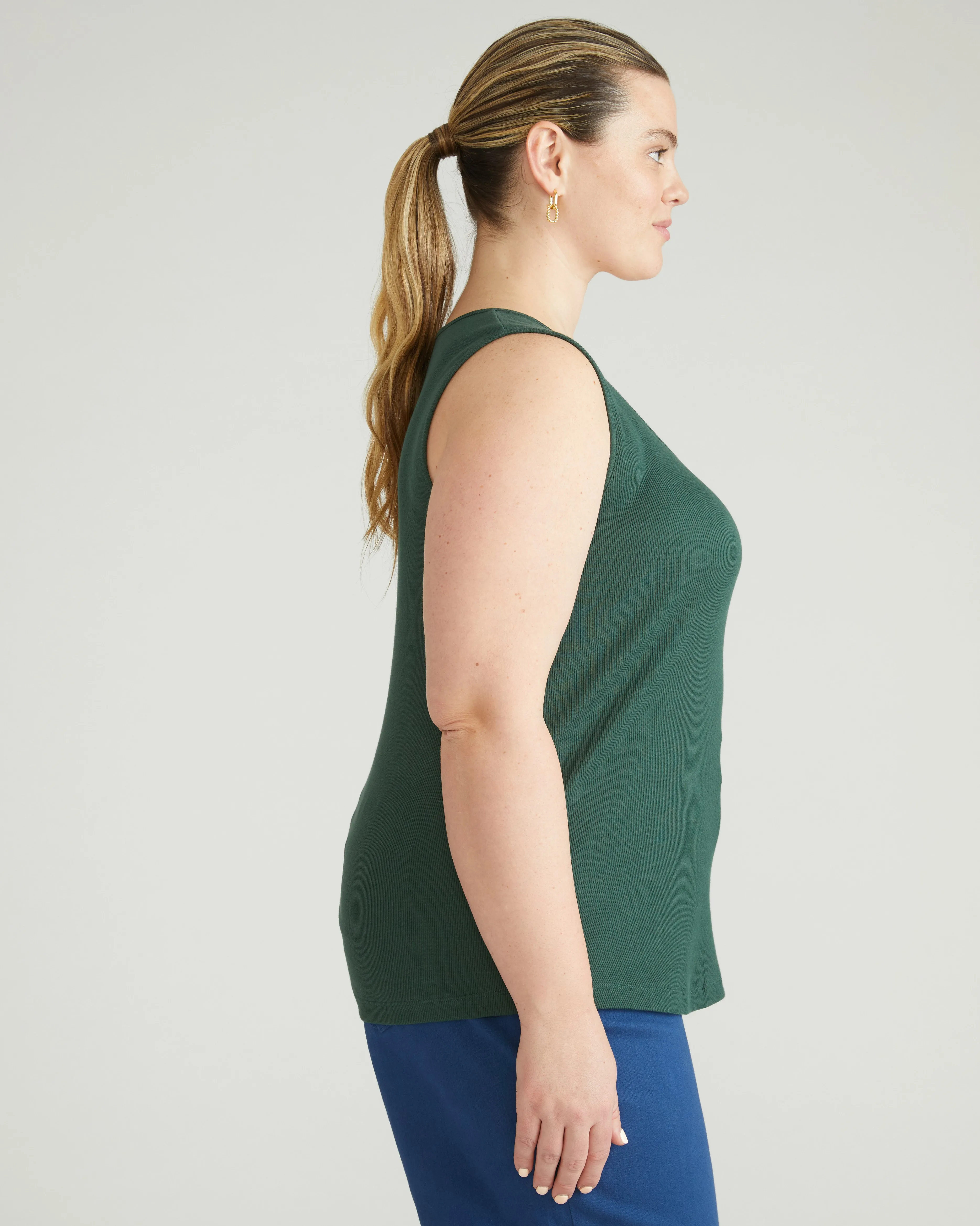 Daisy Ribbed Tank - Conifer sold by Universal Standard product image thumbnail 2