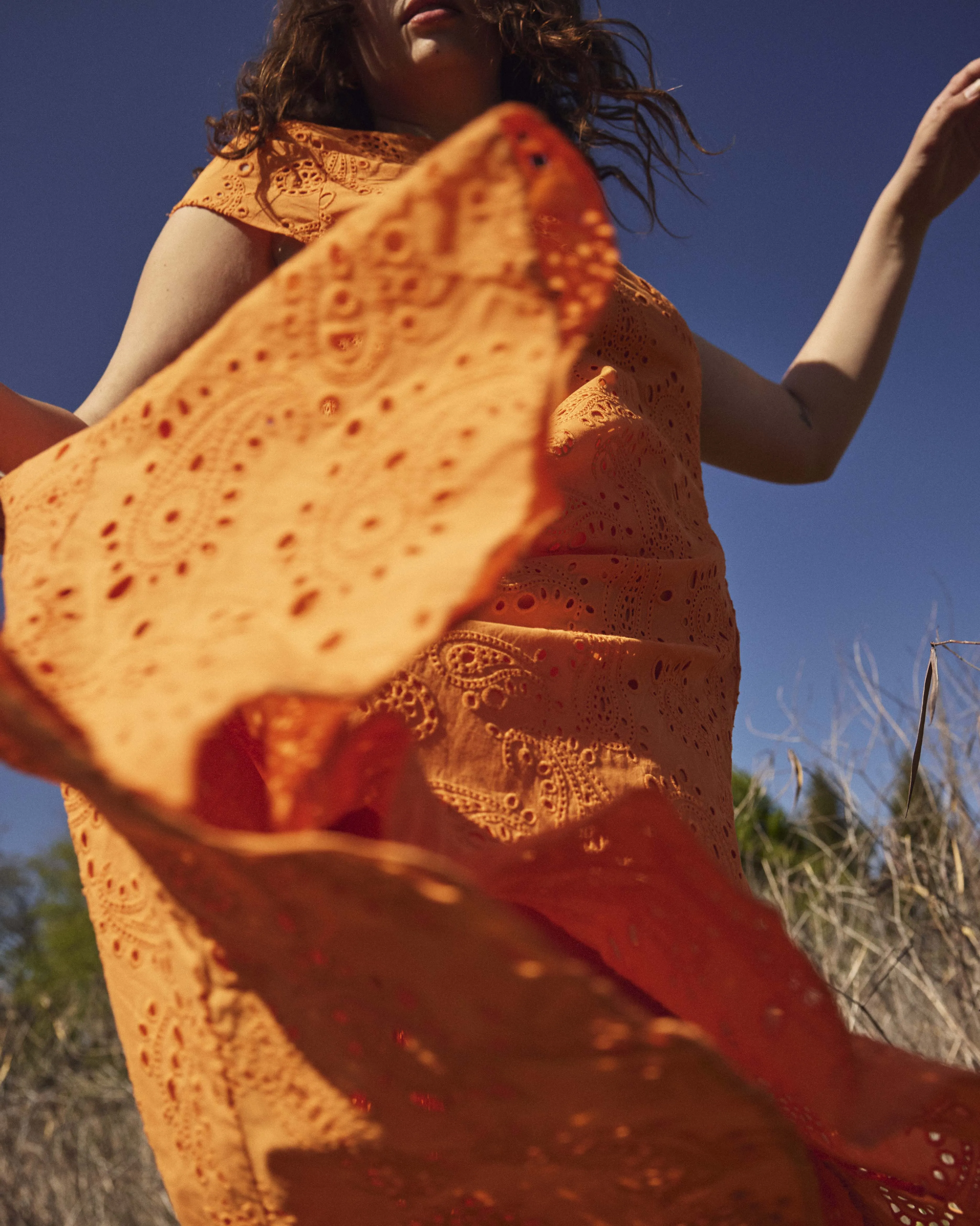 Sunset Cotton Eyelet Flounce Dress - Arancia sold by Universal Standard product image thumbnail 2