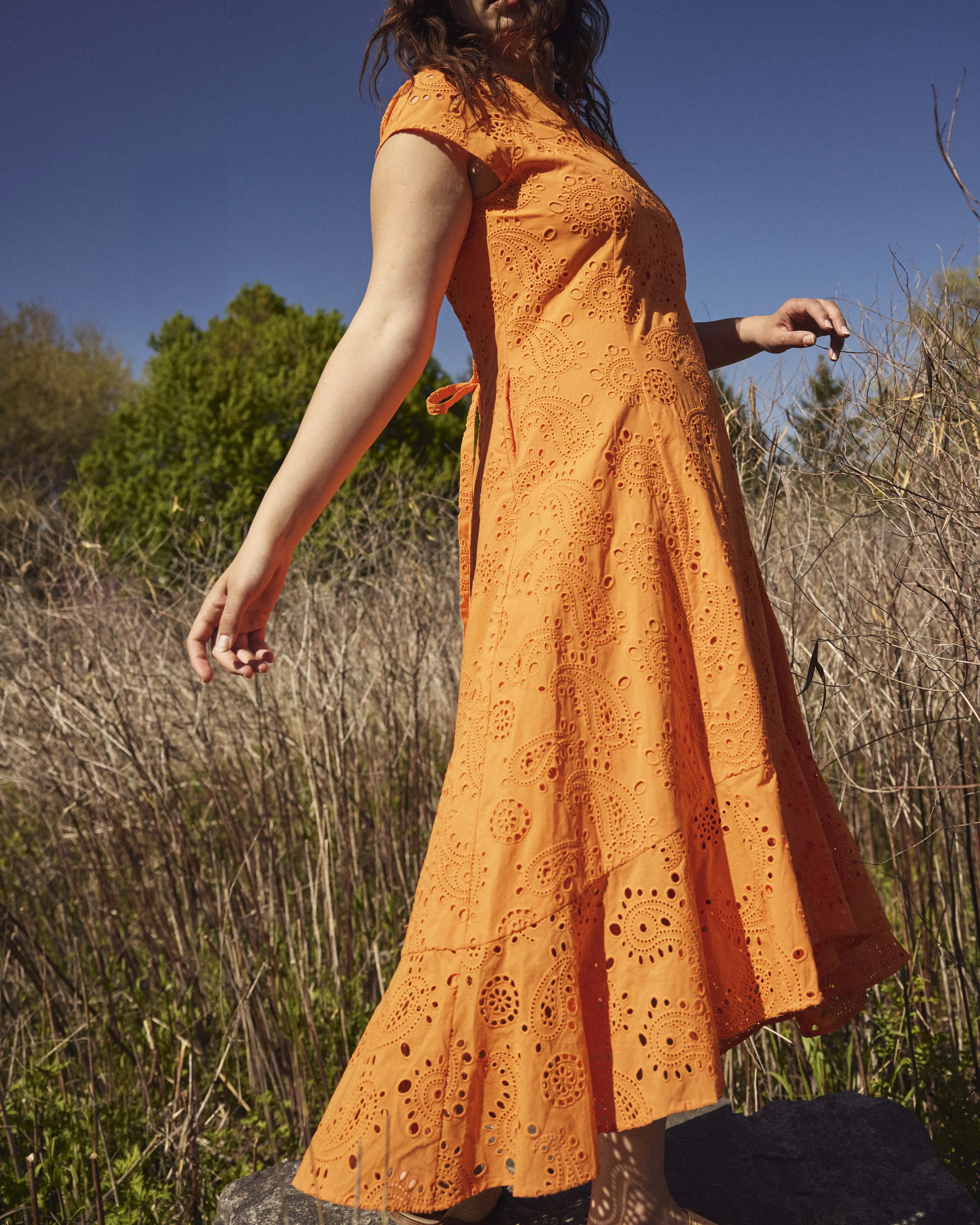 Sunset Cotton Eyelet Flounce Dress - Arancia sold by Universal Standard product image thumbnail 4