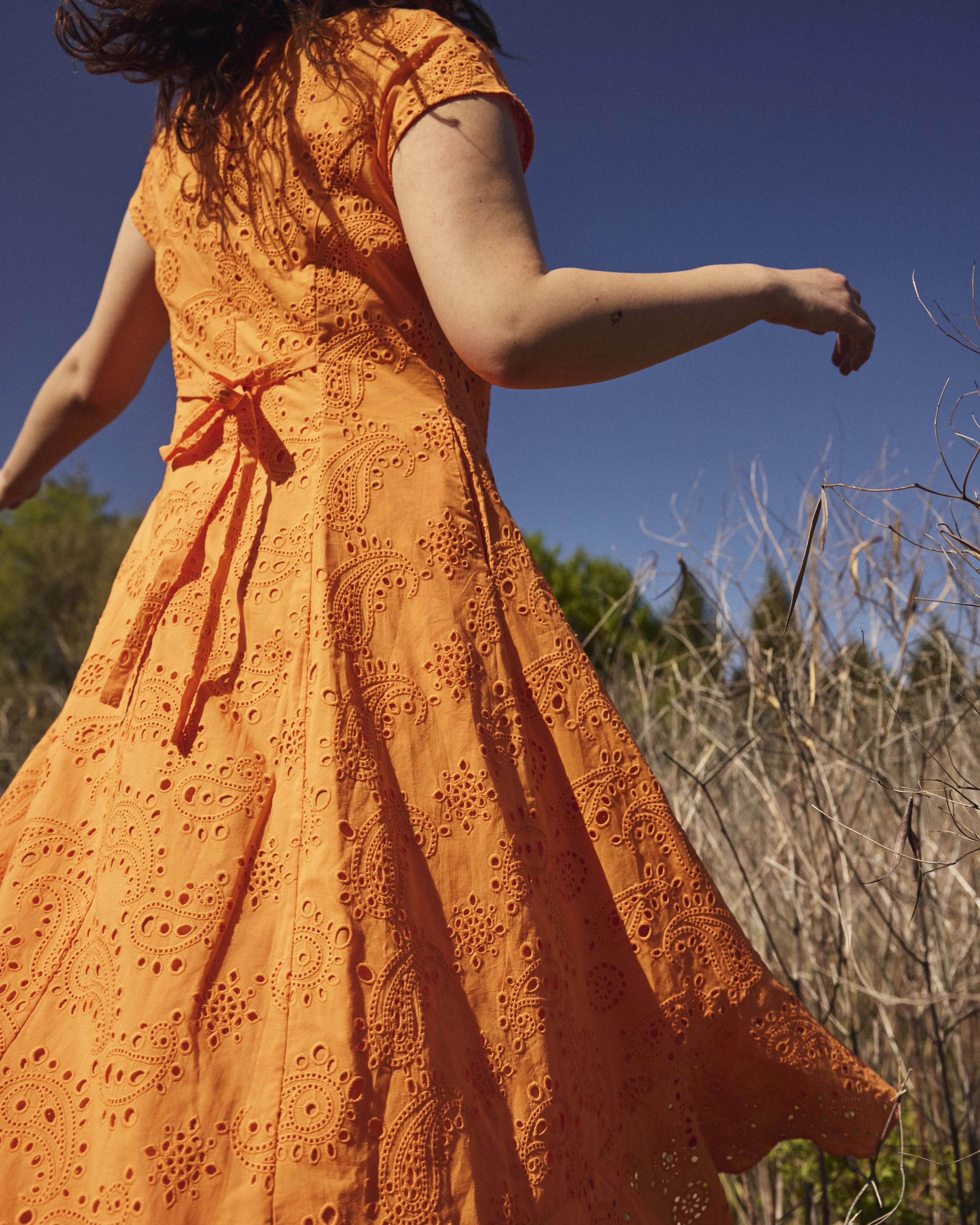 Sunset Cotton Eyelet Flounce Dress - Arancia sold by Universal Standard product image thumbnail 3