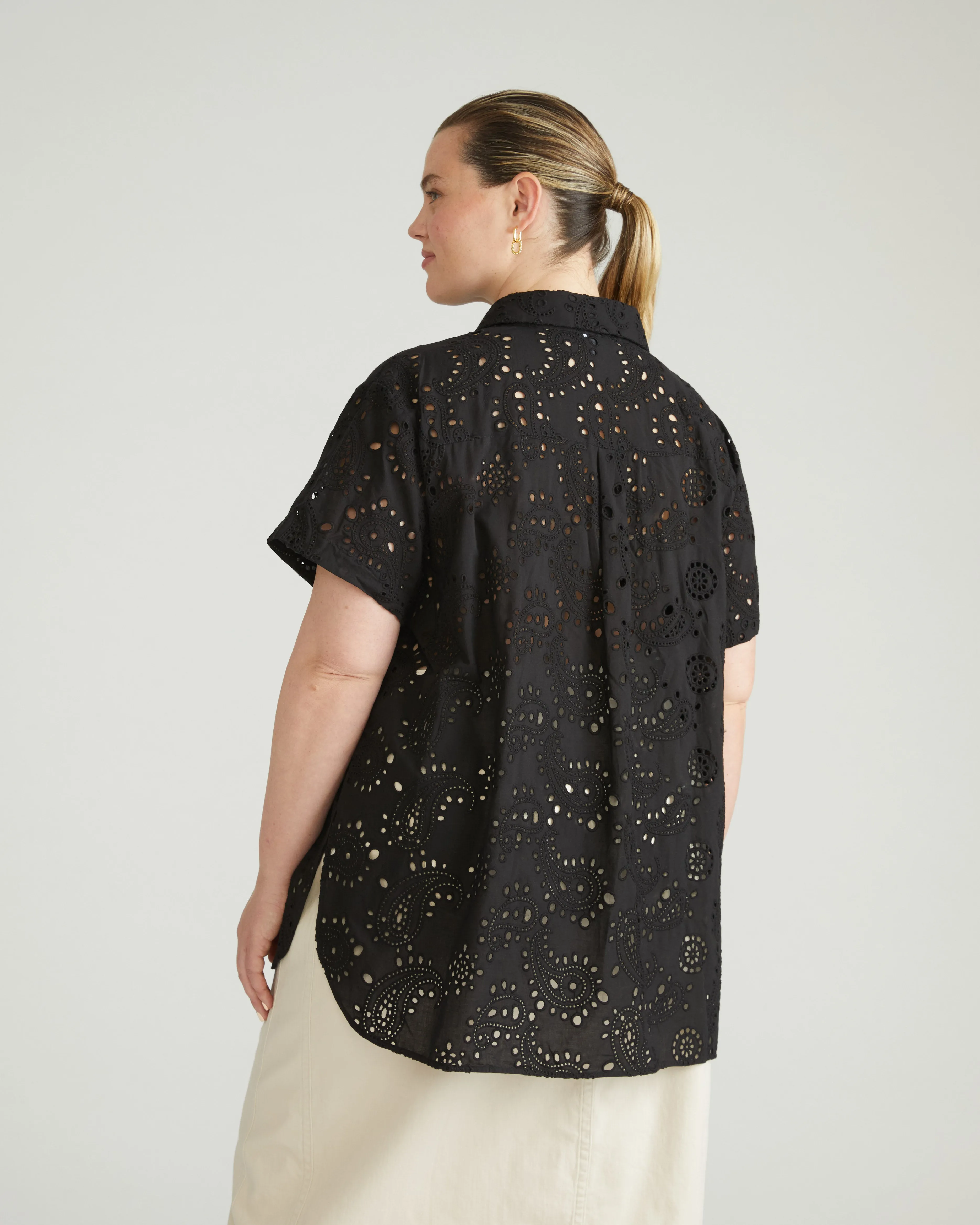 Erica Cotton Eyelet Shirt - Black sold by Universal Standard product image thumbnail 4