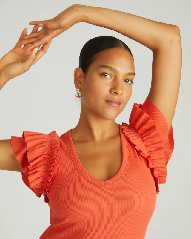 Magnolia Ribbed Top - Coral Reef sold by Universal Standard