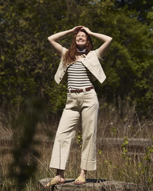 Claudia High Rise Stretch Jeans - Ecru sold by Universal Standard