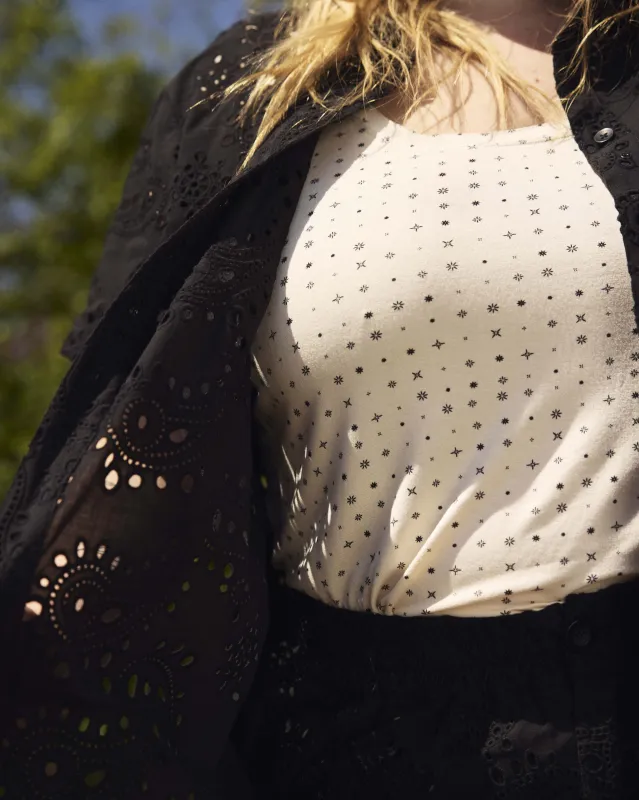 Hudson Liquid Jersey Tank - Galactic Print in Ecru sold by Universal Standard