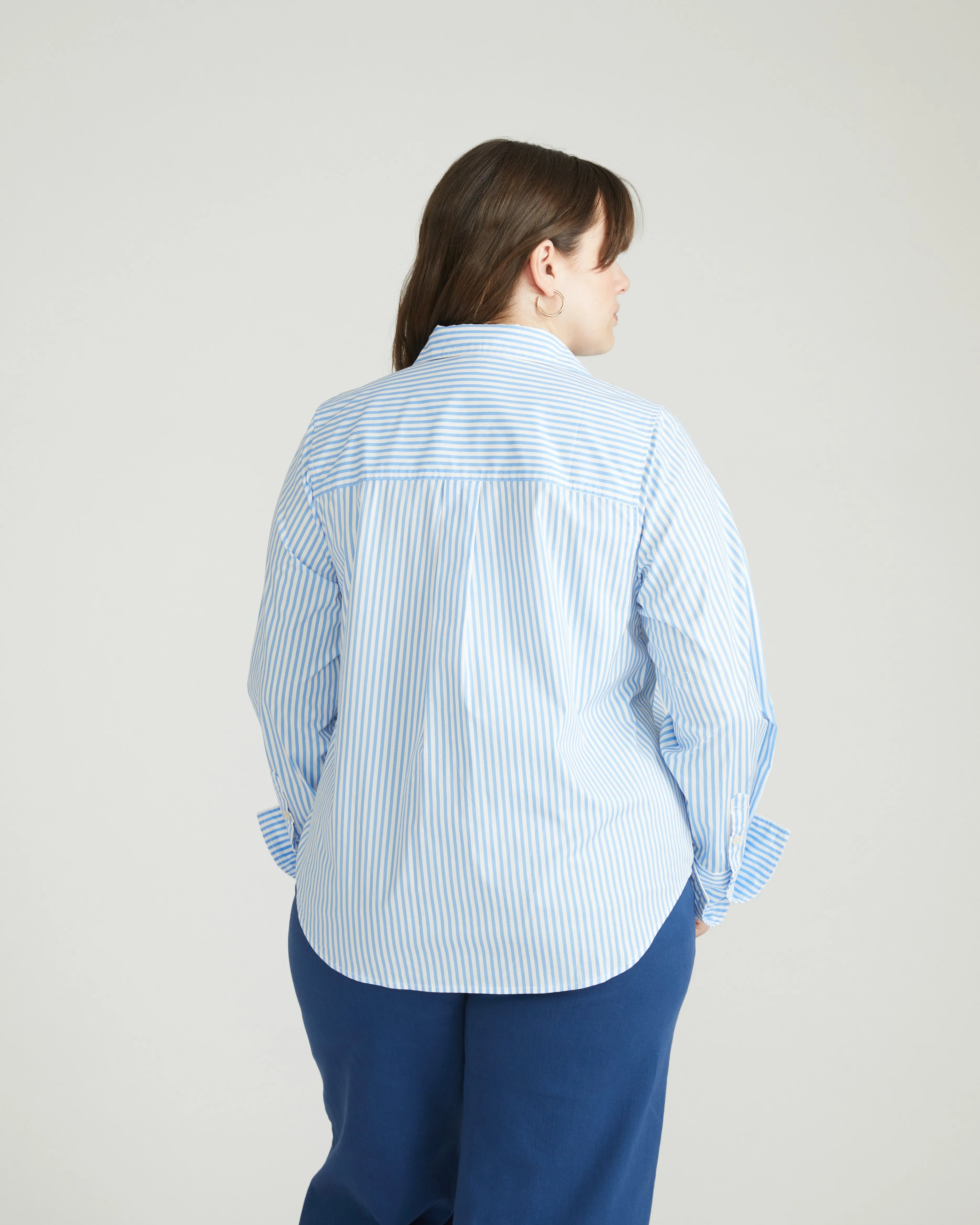 Henning x US Madison Shirt - Blue/White Stripe sold by Universal Standard product image thumbnail 3