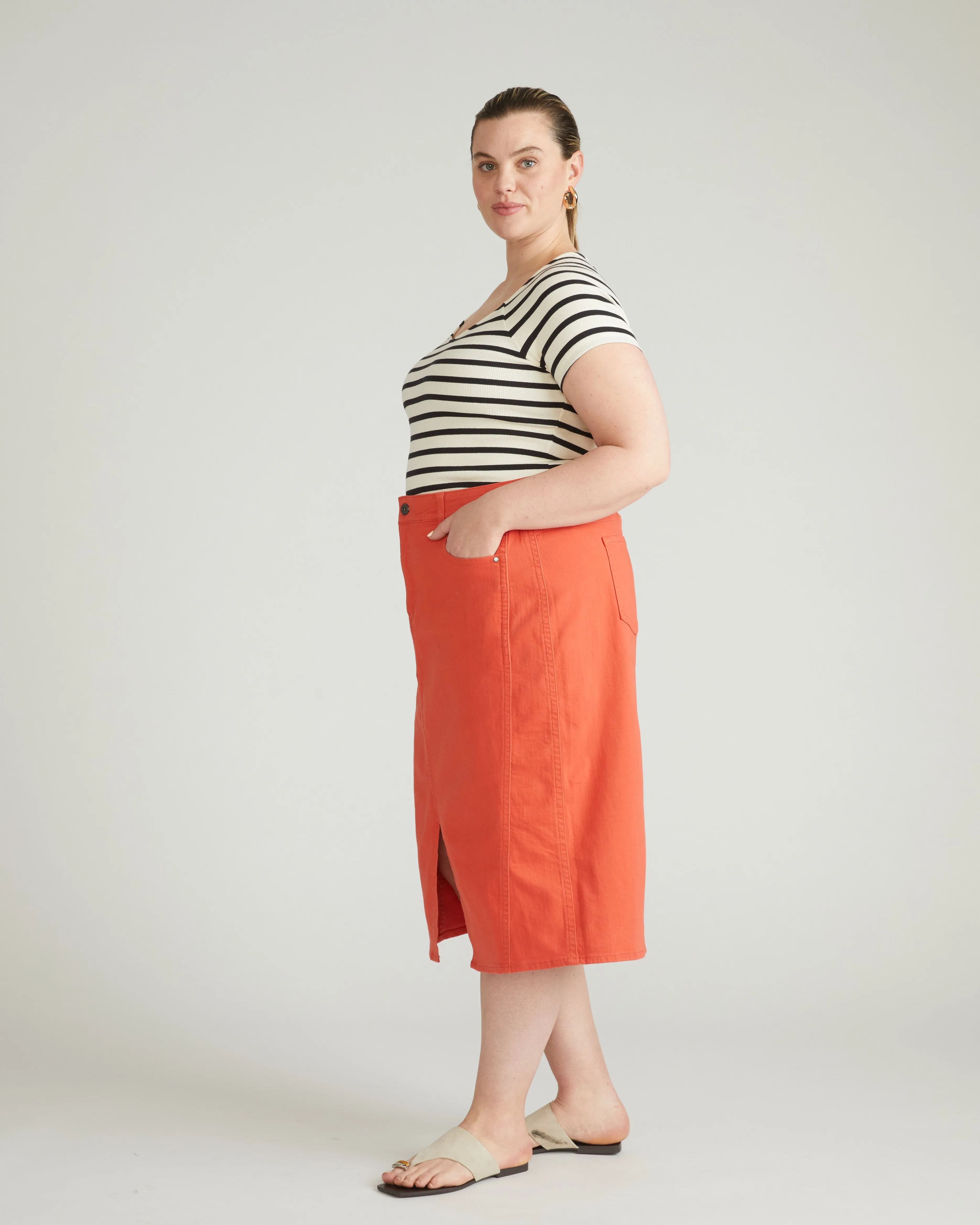 Dakota Denim Skirt - Coral Reef sold by Universal Standard product image thumbnail 2