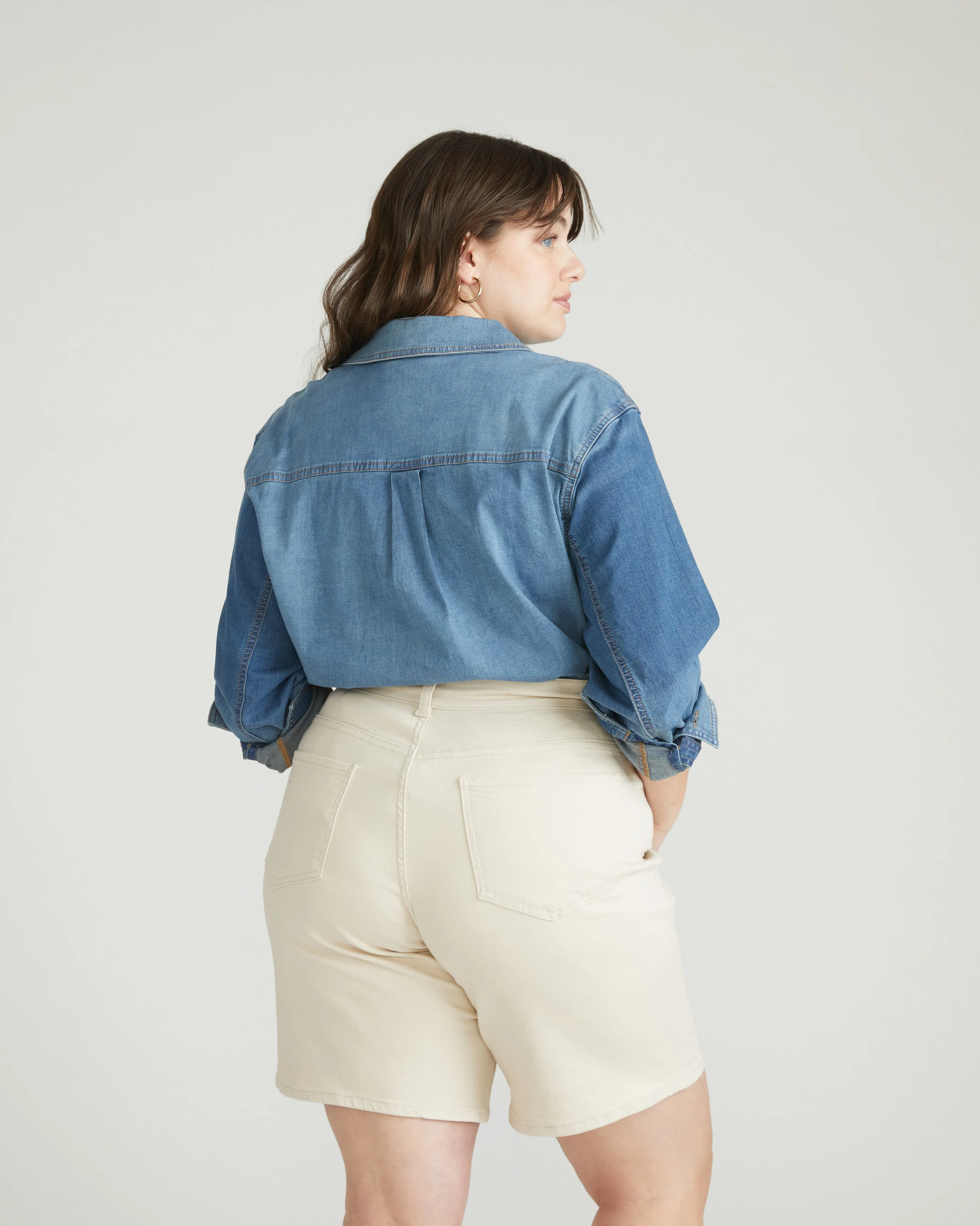 Lou Loose Fit Denim Shorts - Ecru sold by Universal Standard product image thumbnail 3