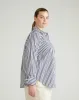 Henning x US Madison Shirt - White/Navy Stripe sold by Universal Standard