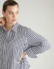 Henning x US Madison Shirt - White/Navy Stripe sold by Universal Standard