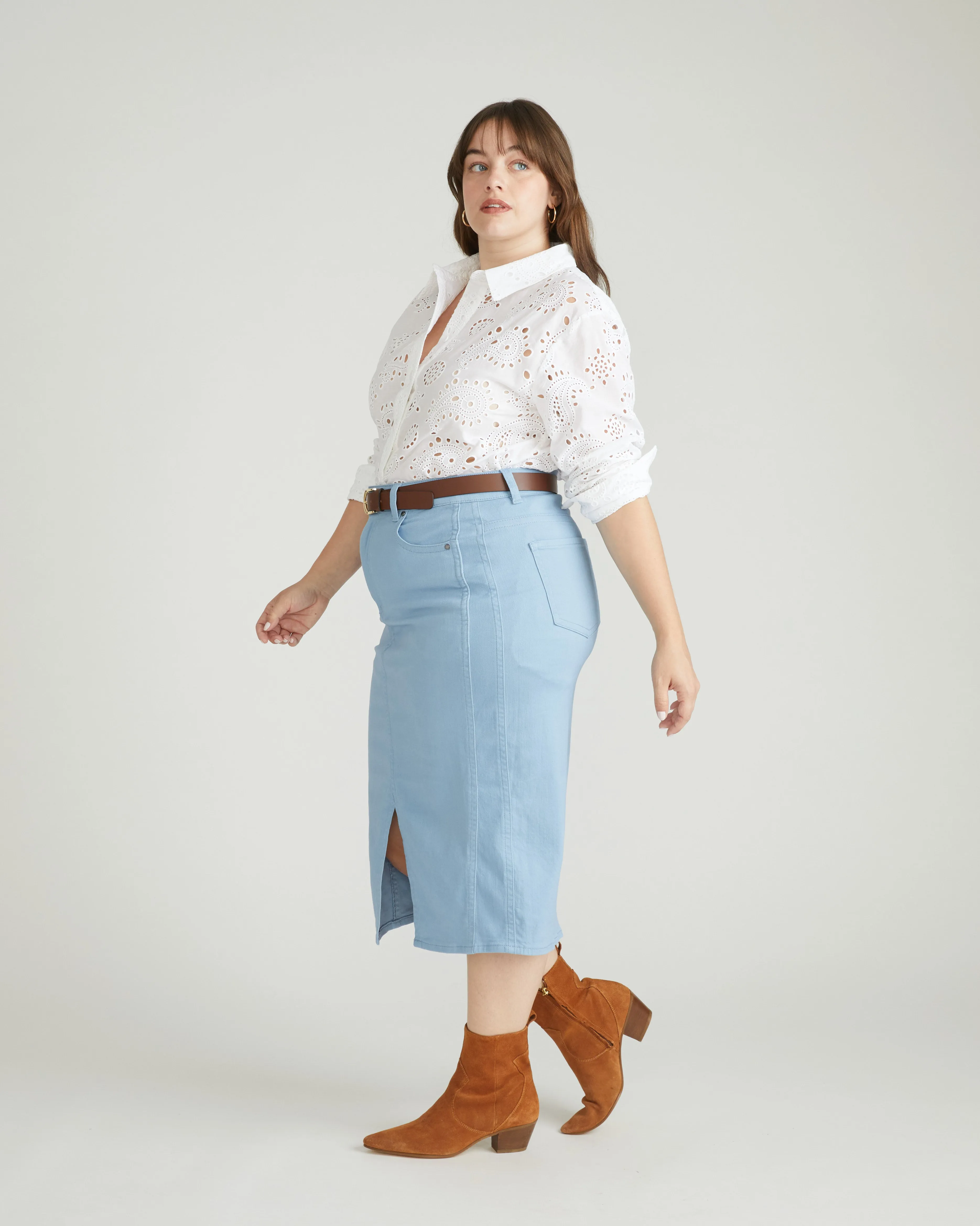 Dakota Denim Skirt - Clear Sky sold by Universal Standard product image thumbnail 3