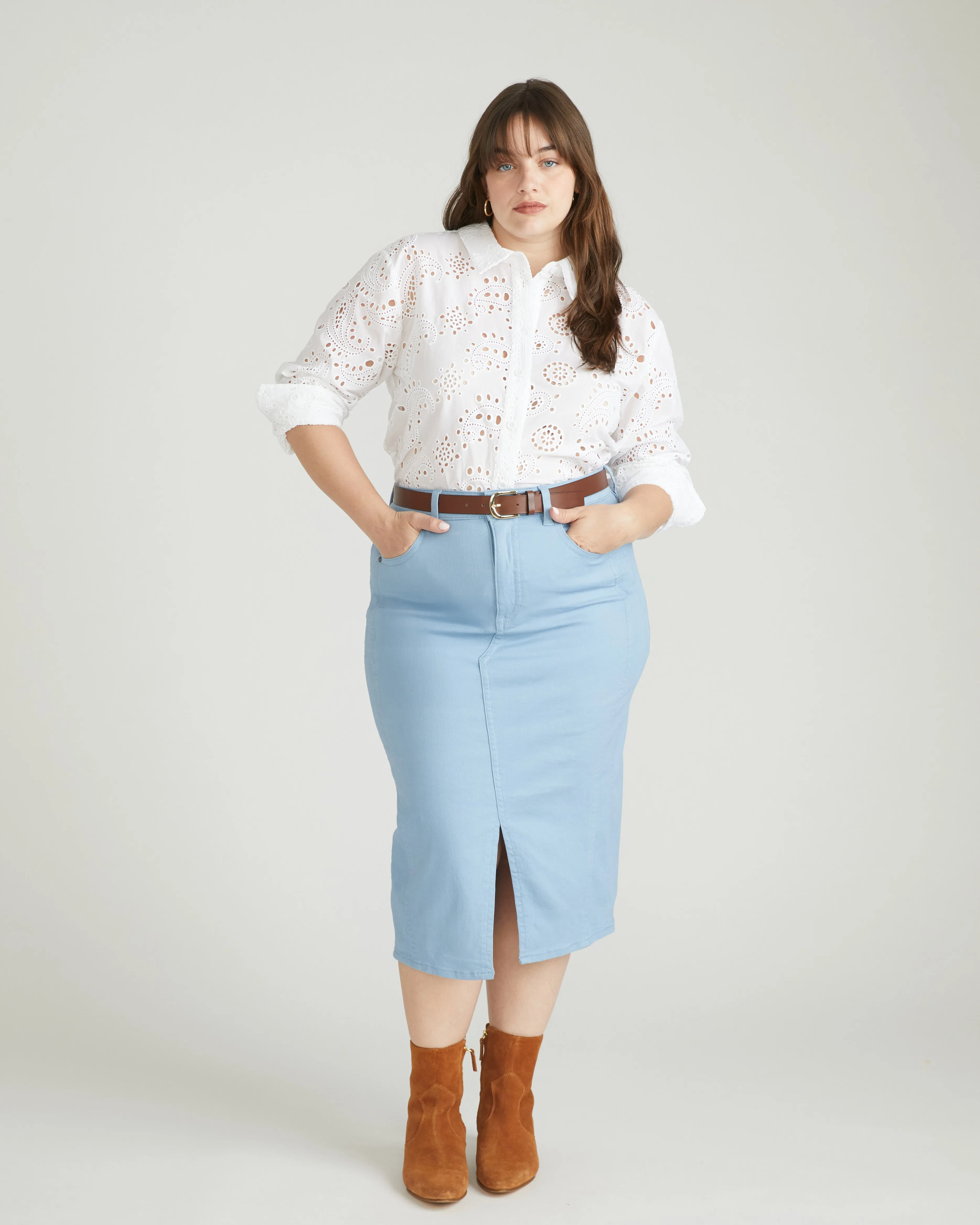 Dakota Denim Skirt - Clear Sky sold by Universal Standard product image thumbnail 2