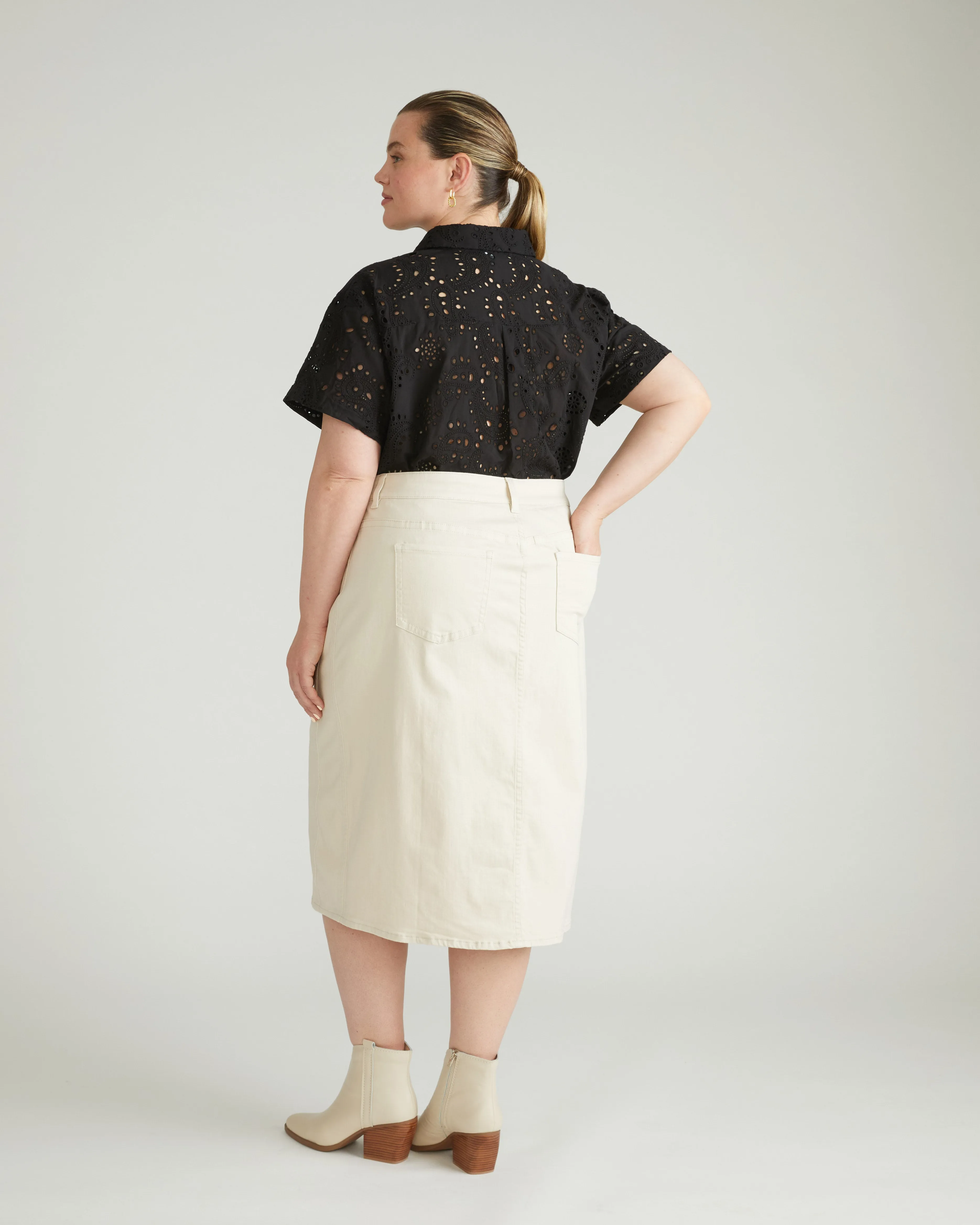 Dakota Denim Skirt - Ecru sold by Universal Standard product image thumbnail 3