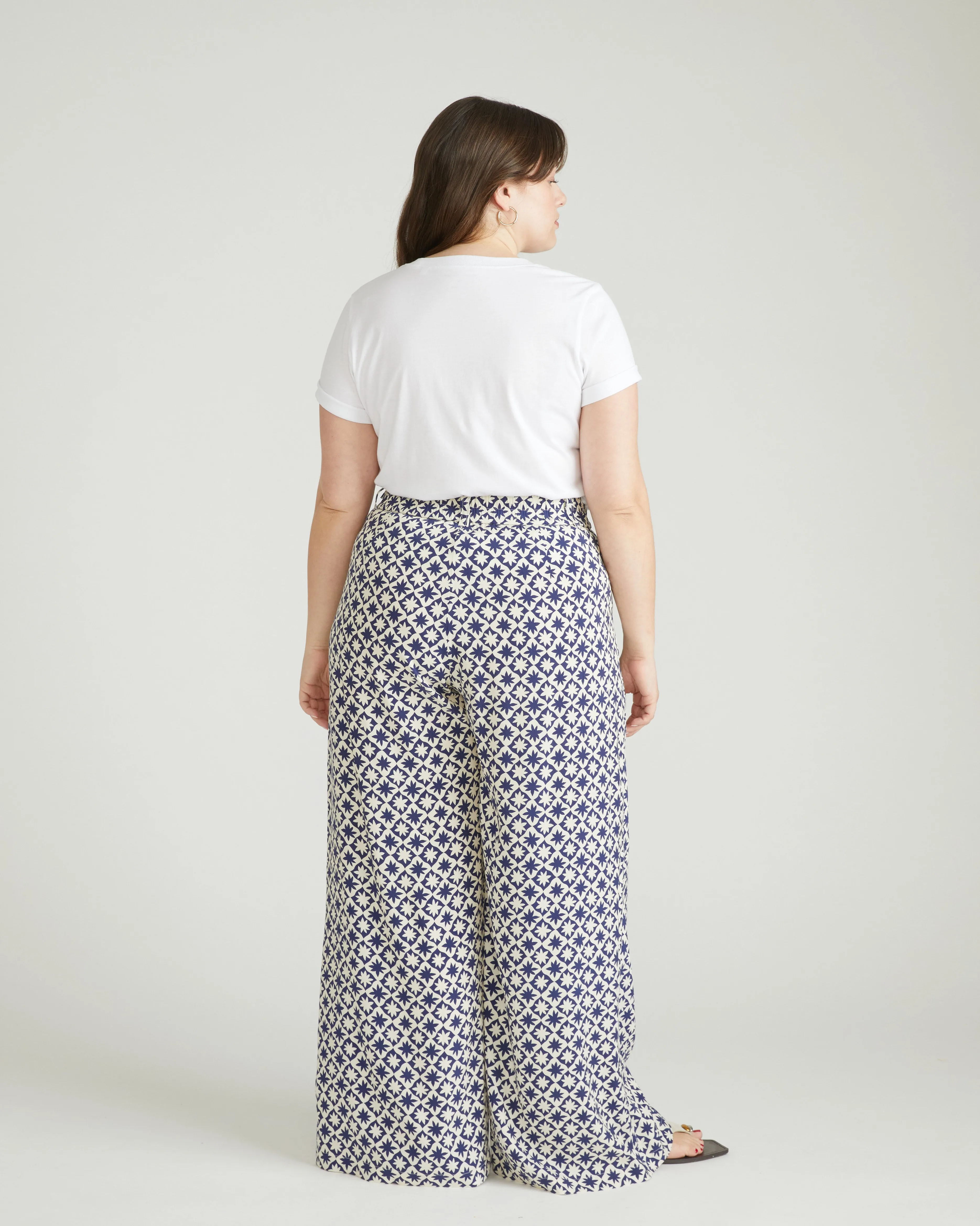 Cooling Cupro Wide Leg Pant - Navy Hacienda Print sold by Universal Standard product image thumbnail 3