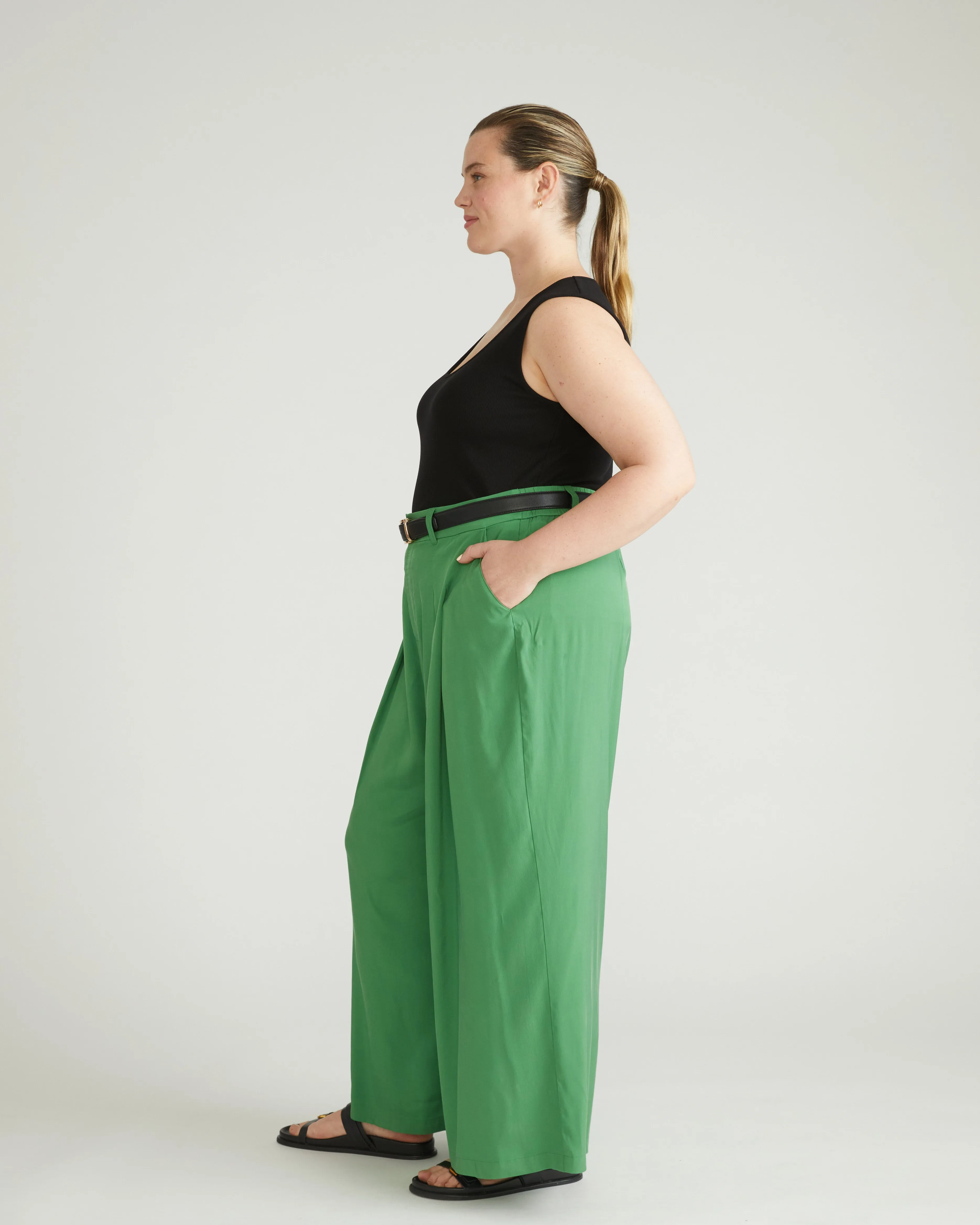 Cooling Cupro Wide Leg Pant - Clover sold by Universal Standard product image thumbnail 2