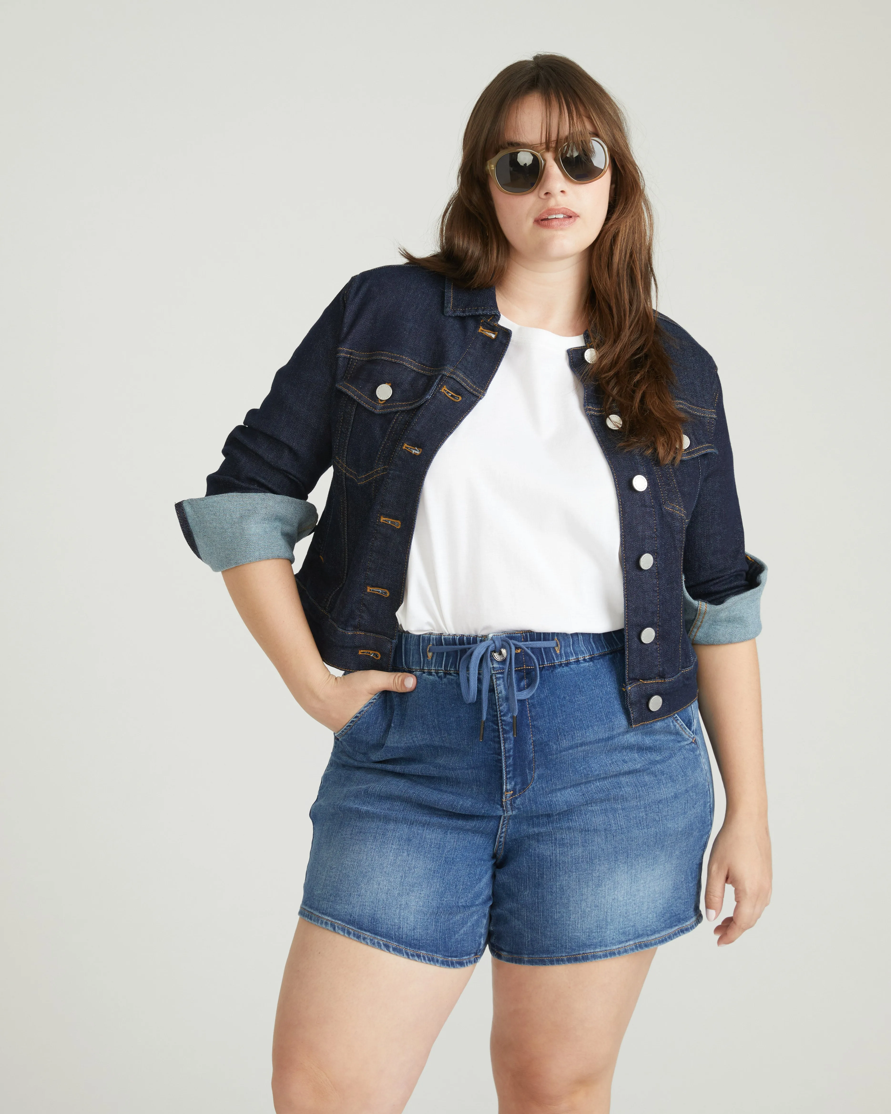 ComfortDenim Marche Shorts - Western Blue Wash sold by Universal Standard