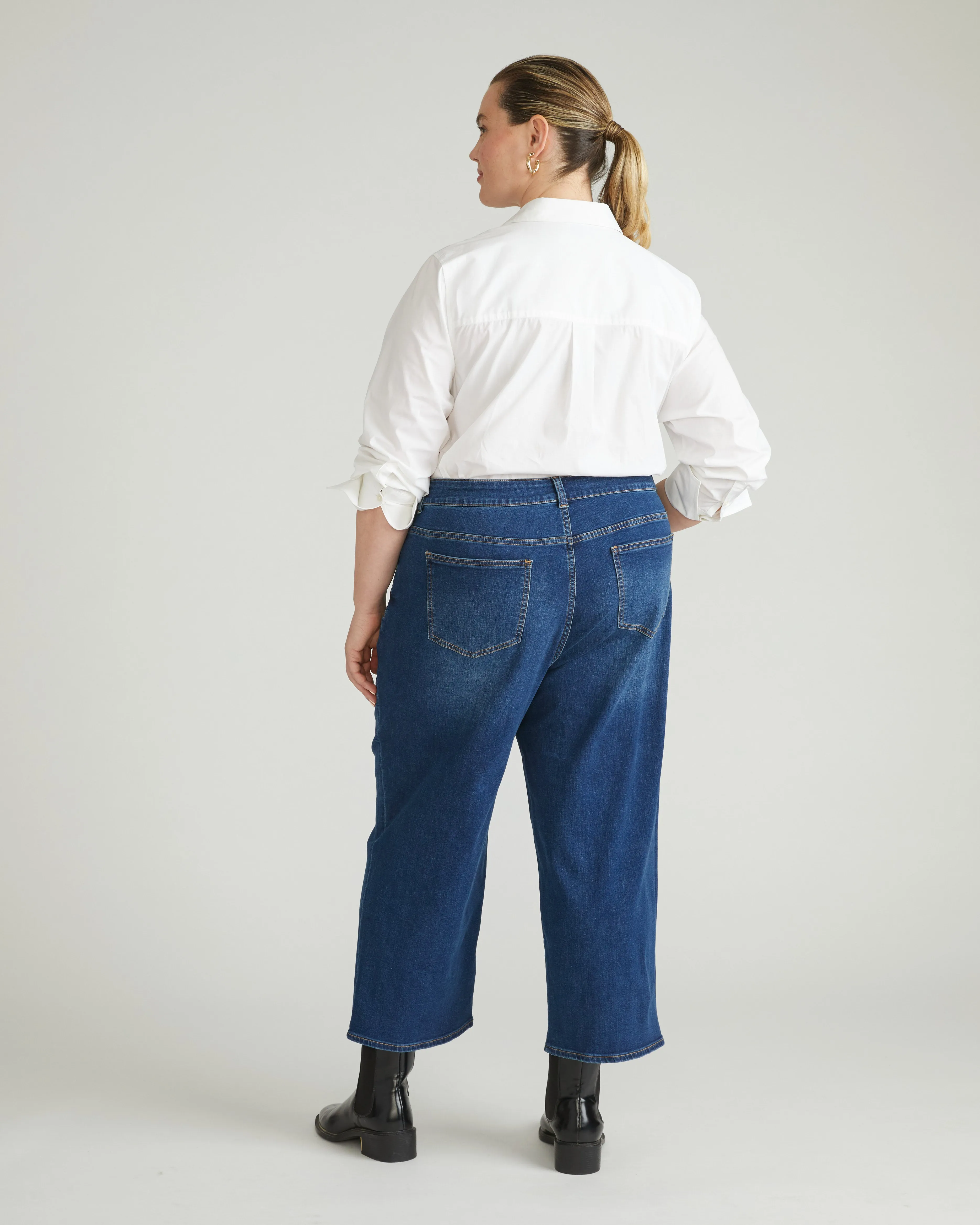 Bae Boyfriend Crop Jeans - Naval Blue Wash sold by Universal Standard product image thumbnail 3