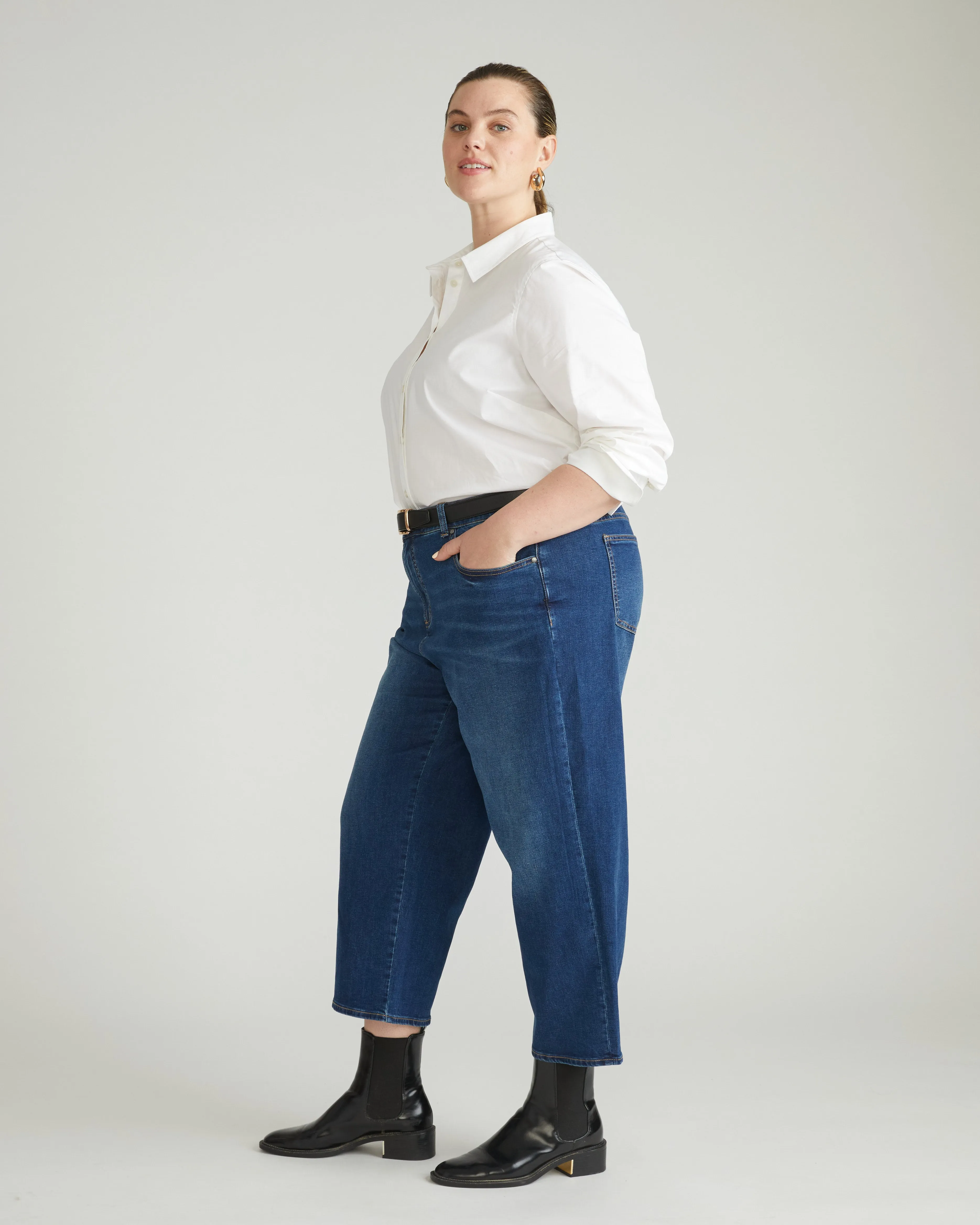 Bae Boyfriend Crop Jeans - Naval Blue Wash sold by Universal Standard product image thumbnail 2