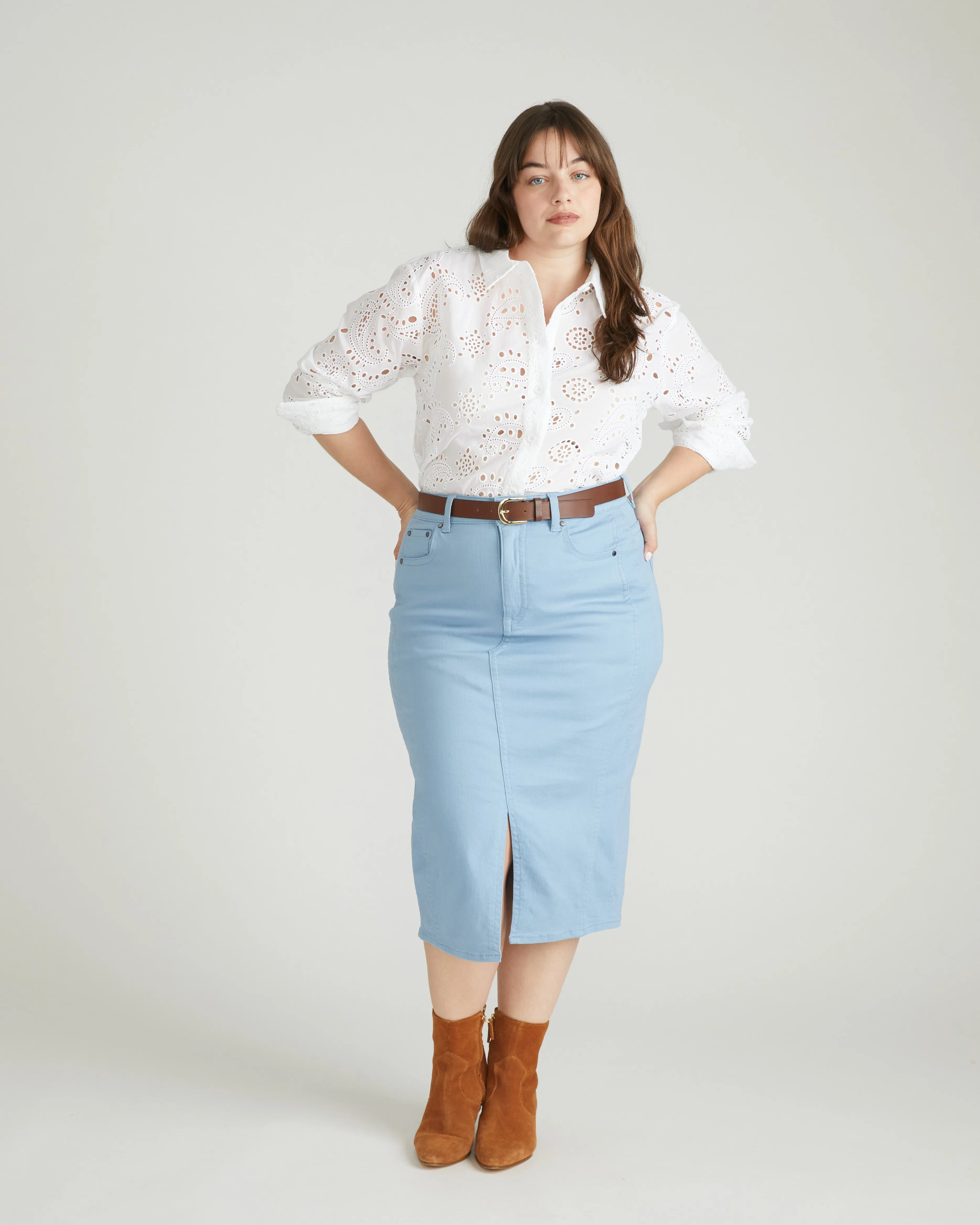 The Artist Cotton Eyelet Shirt - White sold by Universal Standard product image thumbnail 3