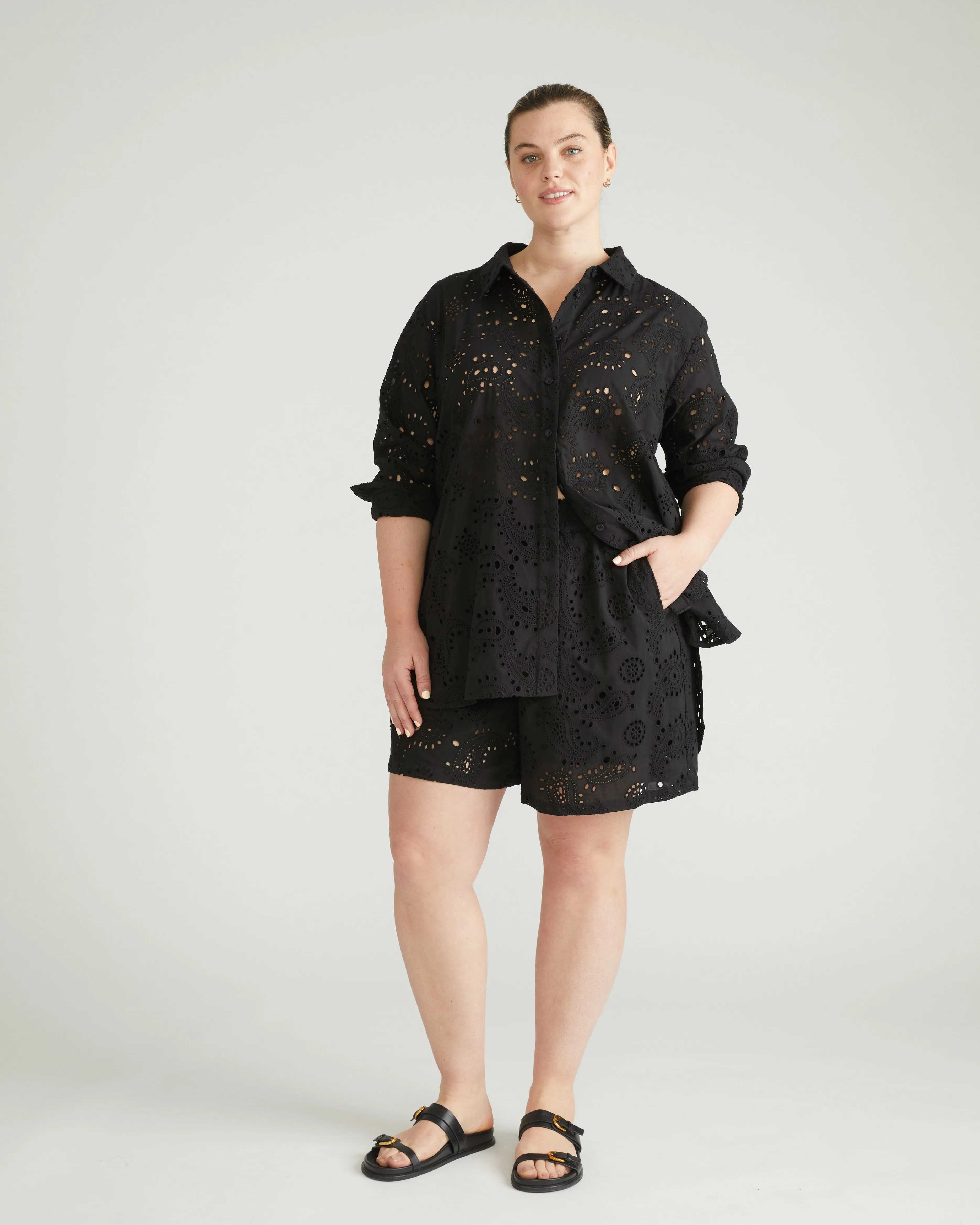 The Artist Cotton Eyelet Shirt - Black sold by Universal Standard product image thumbnail 2
