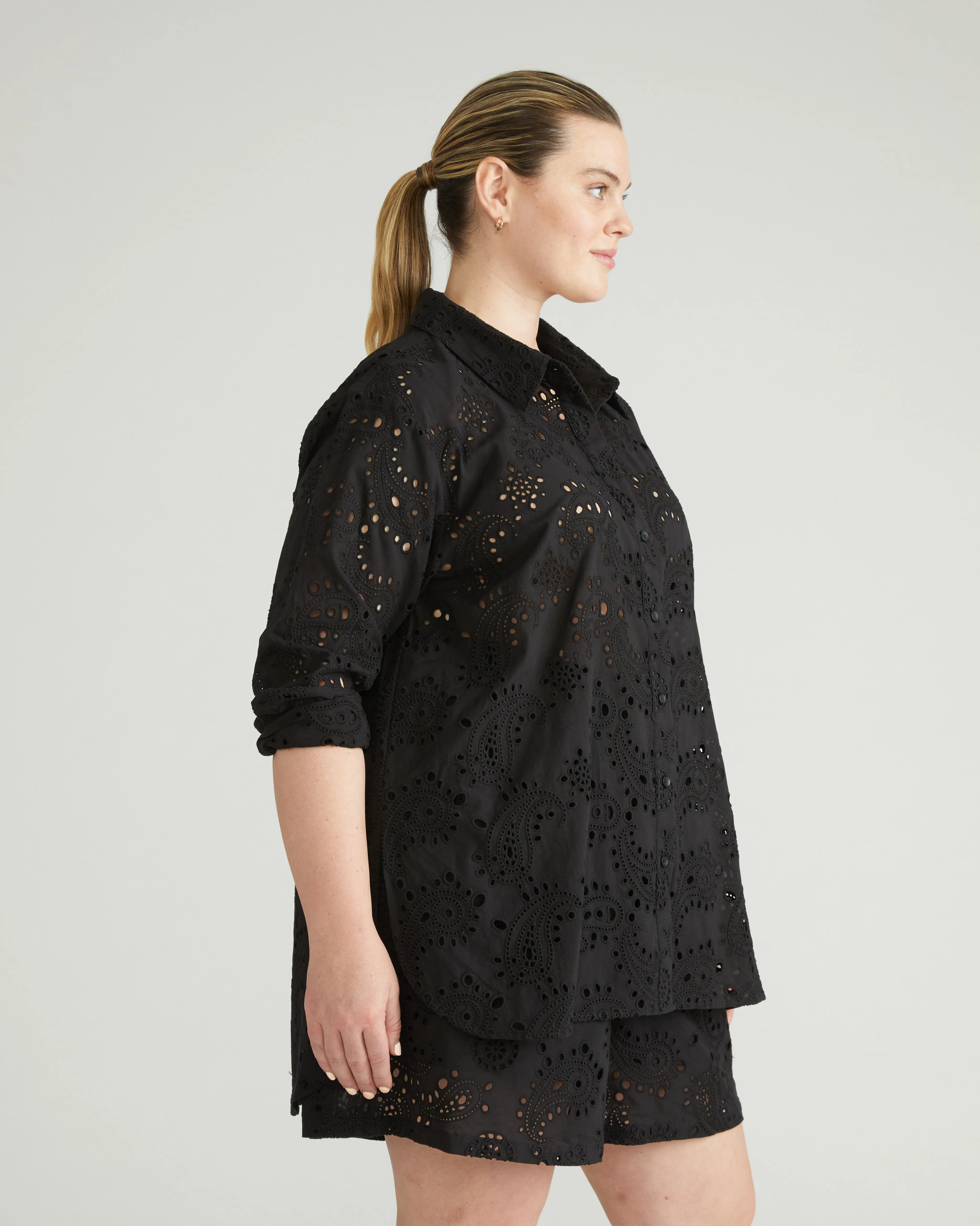The Artist Cotton Eyelet Shirt - Black sold by Universal Standard product image thumbnail 3