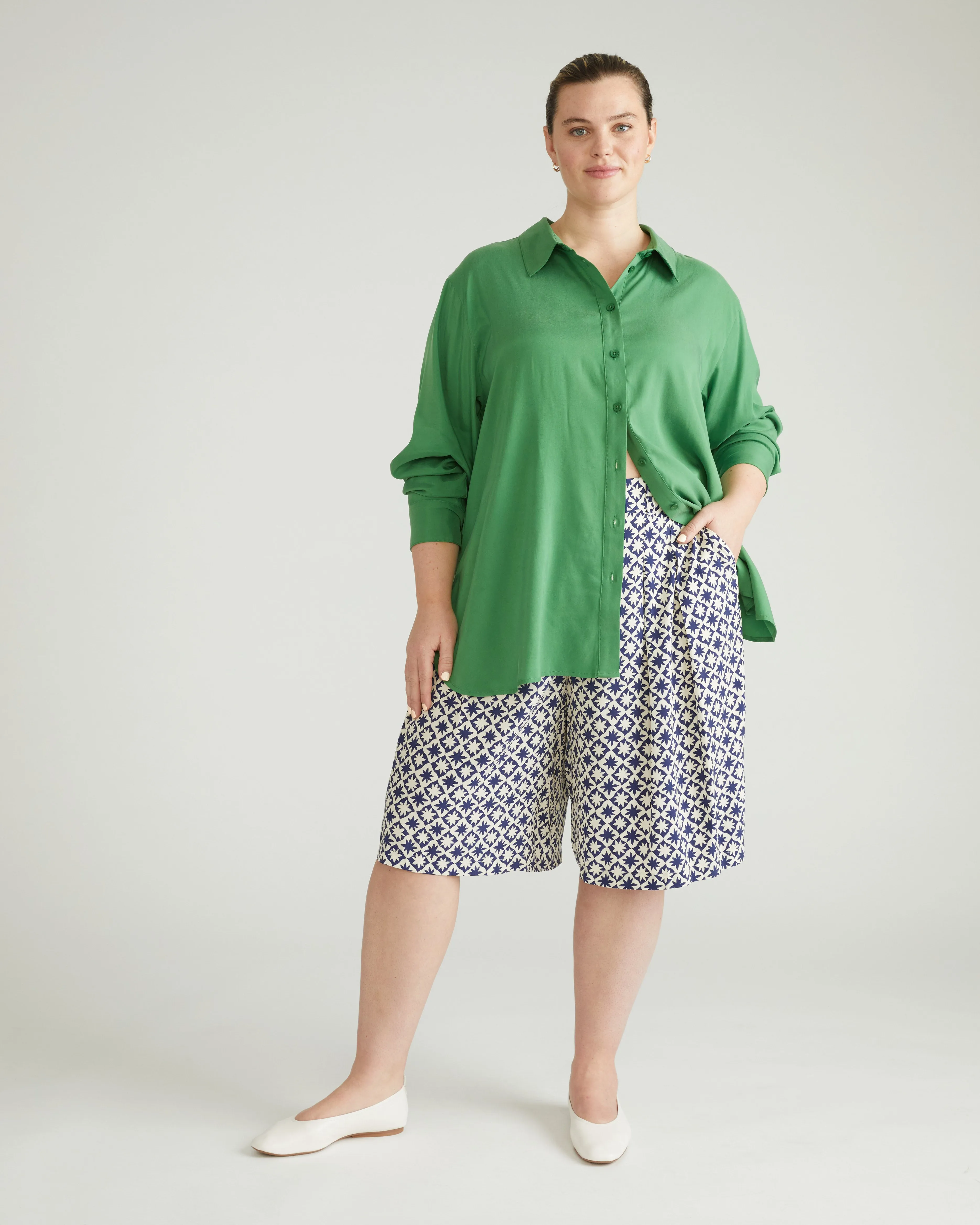 Cooling Stretch Cupro Artist Shirt - Clover sold by Universal Standard product image thumbnail 2