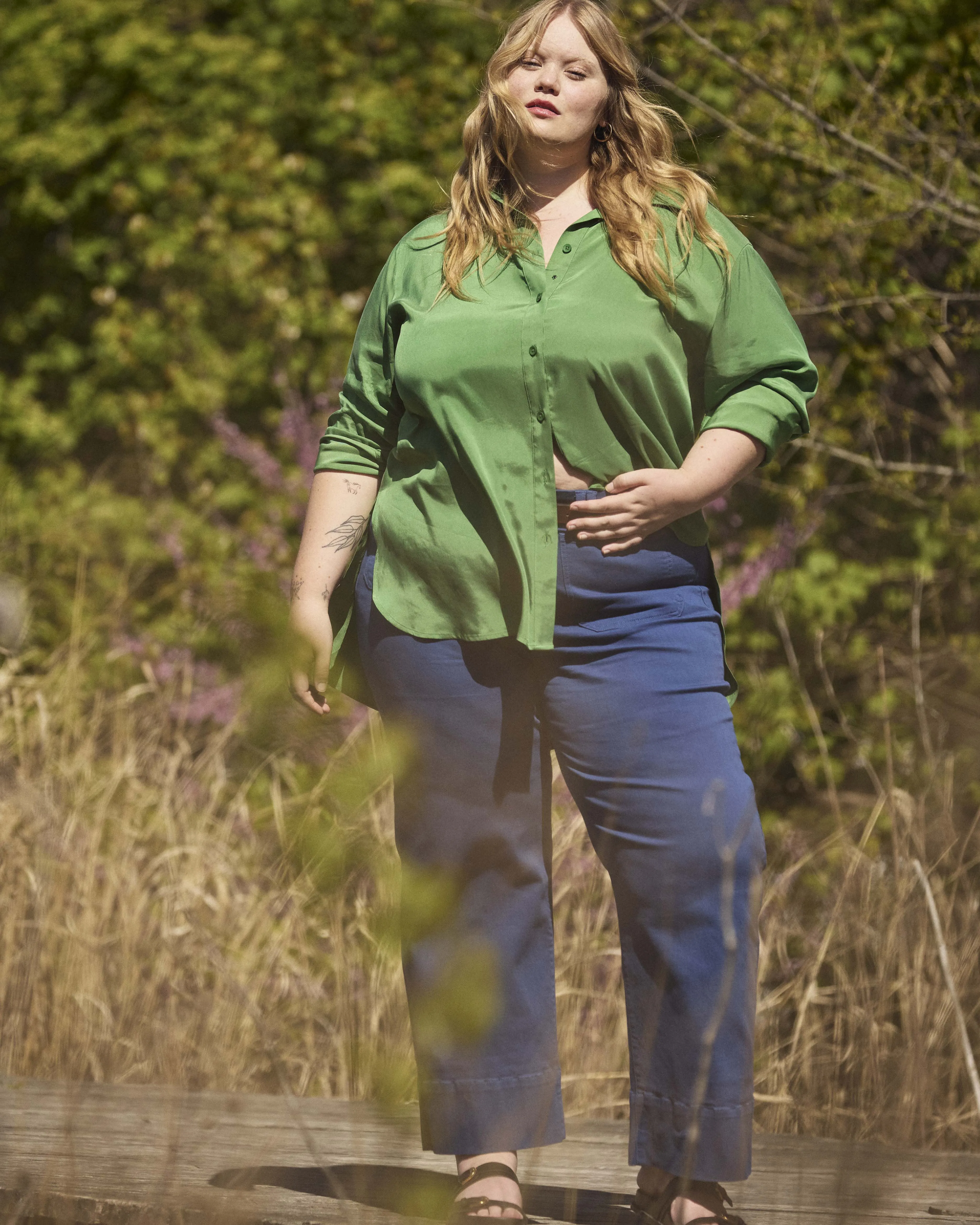 Cooling Stretch Cupro Artist Shirt - Clover sold by Universal Standard product image thumbnail 5